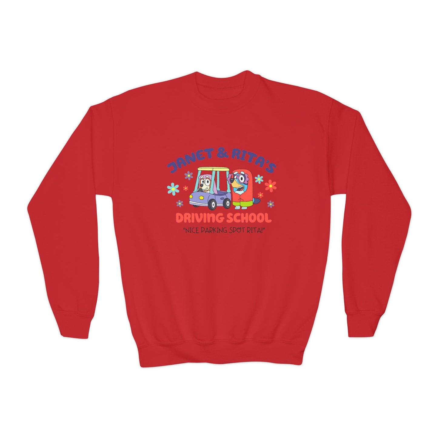 Janet and Rita's Driving School Youth Crewneck Sweatshirt