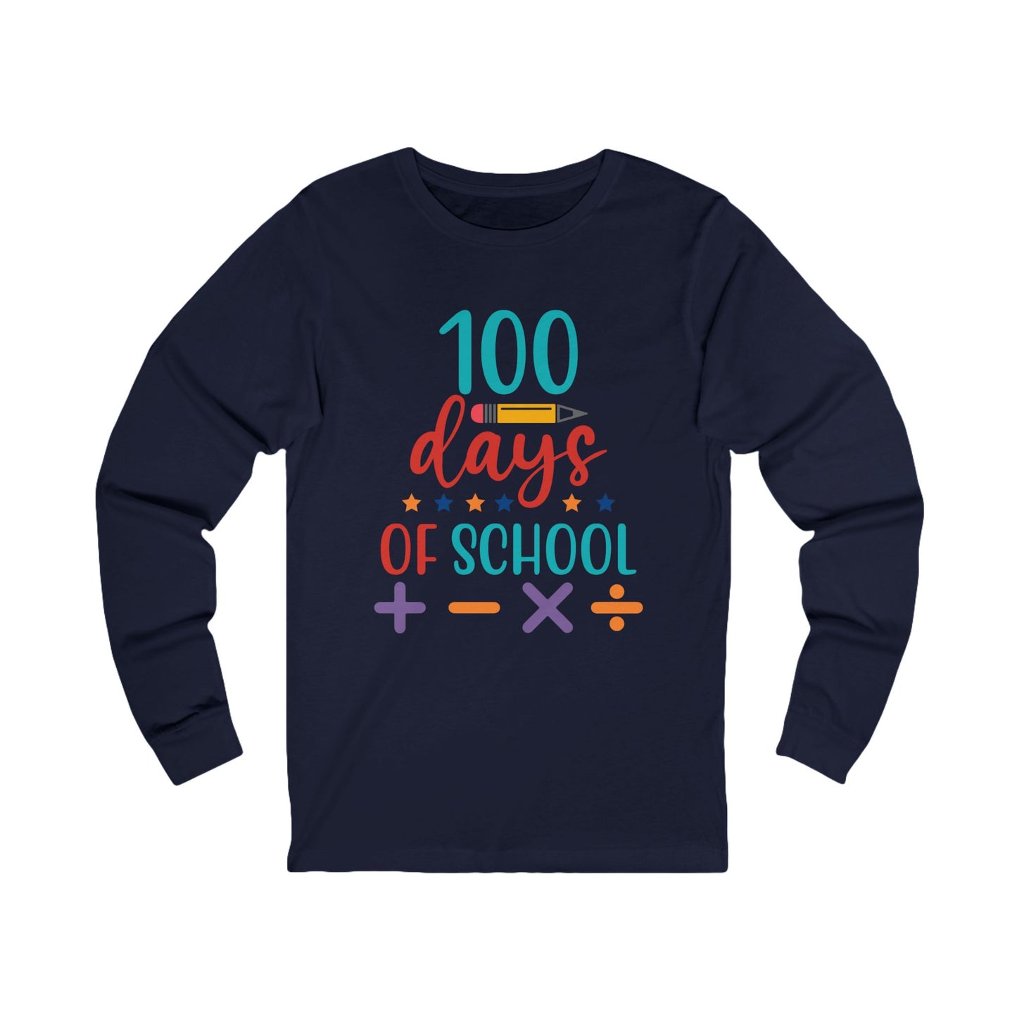 100 Days of School Jersey Long Sleeve Tee