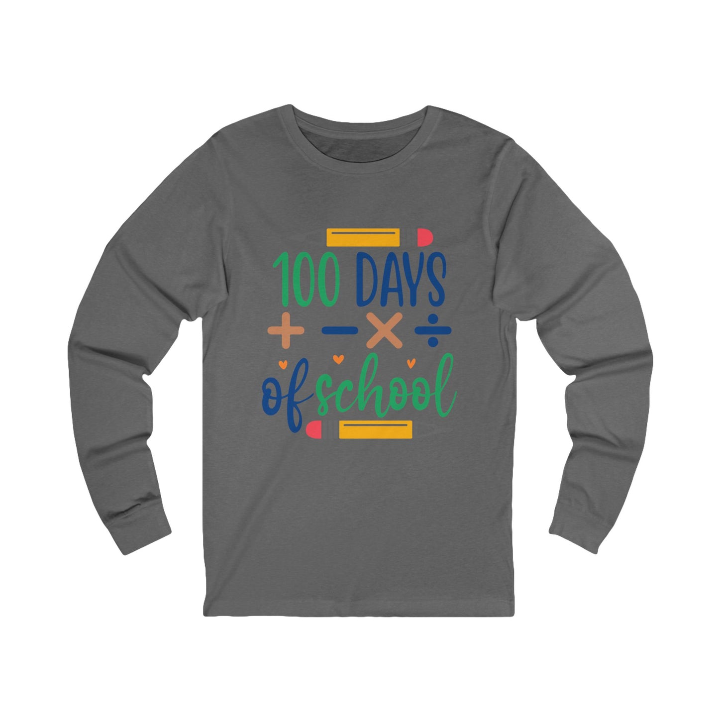 100 Days of School Jersey Long Sleeve Tee
