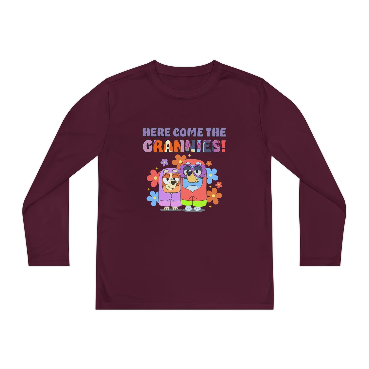 Here comes the grannies Youth Long Sleeve Competitor Tee