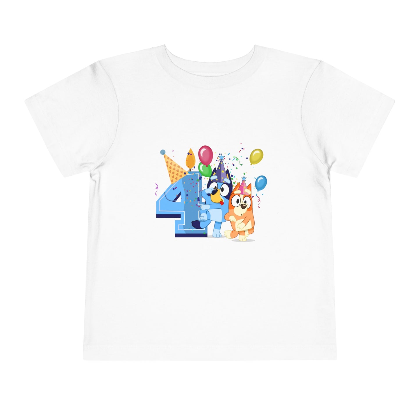 4th Birthday Toddler Short Sleeve Tee