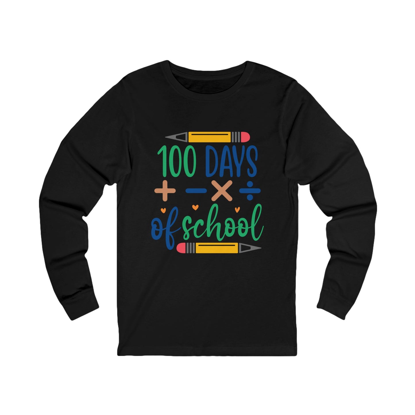 100 Days of School Jersey Long Sleeve Tee