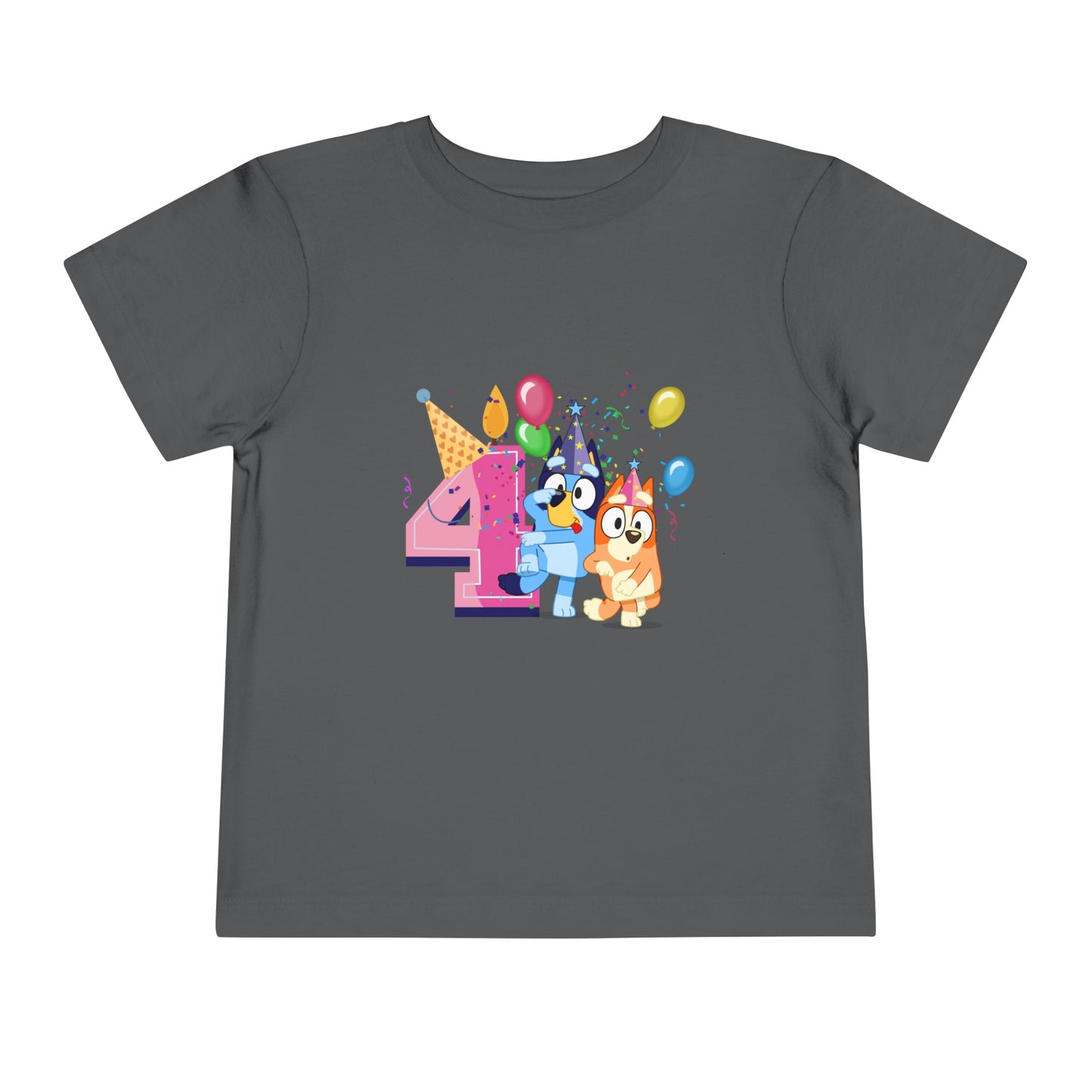 4th Birthday Toddler Short Sleeve Tee