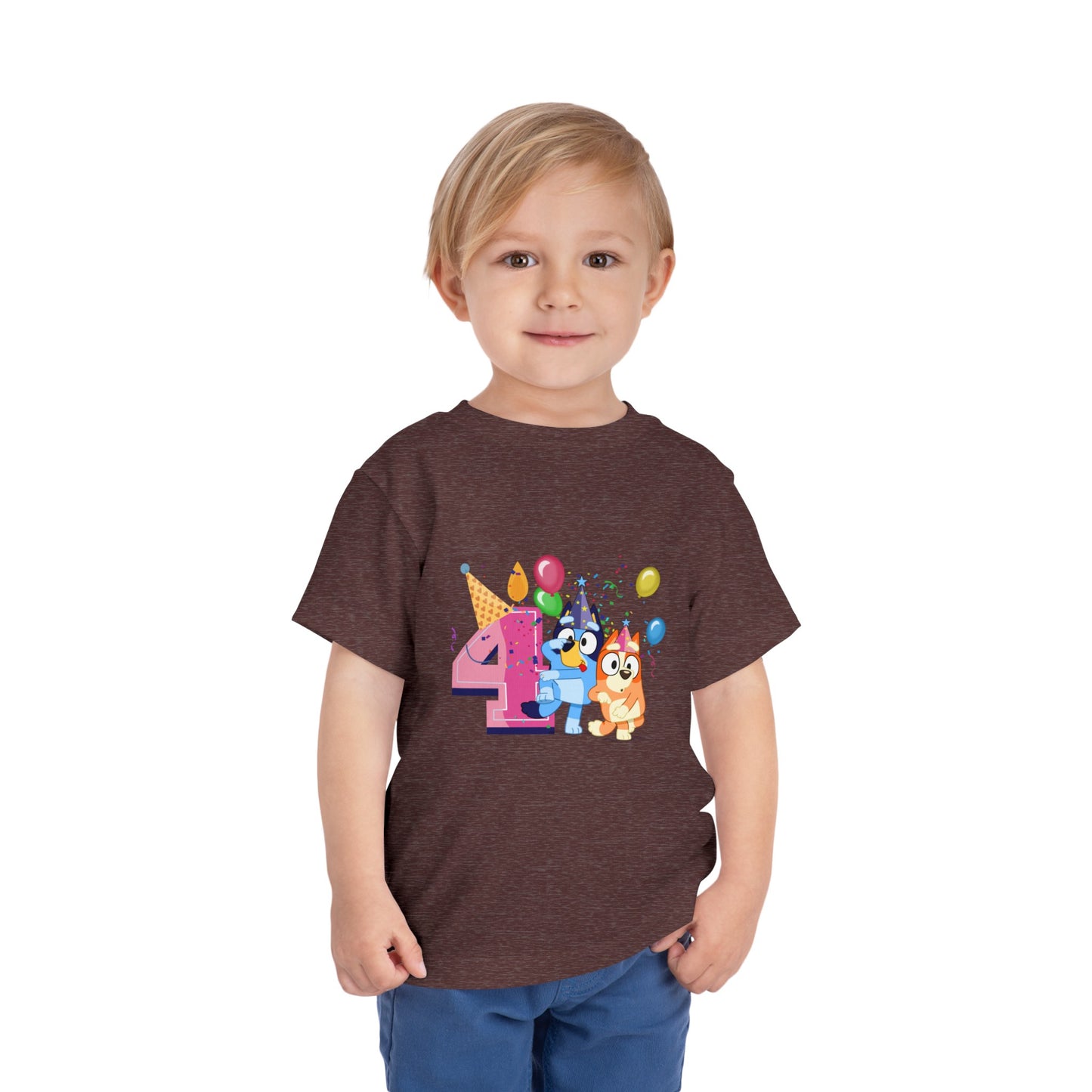 4th Birthday Toddler Short Sleeve Tee