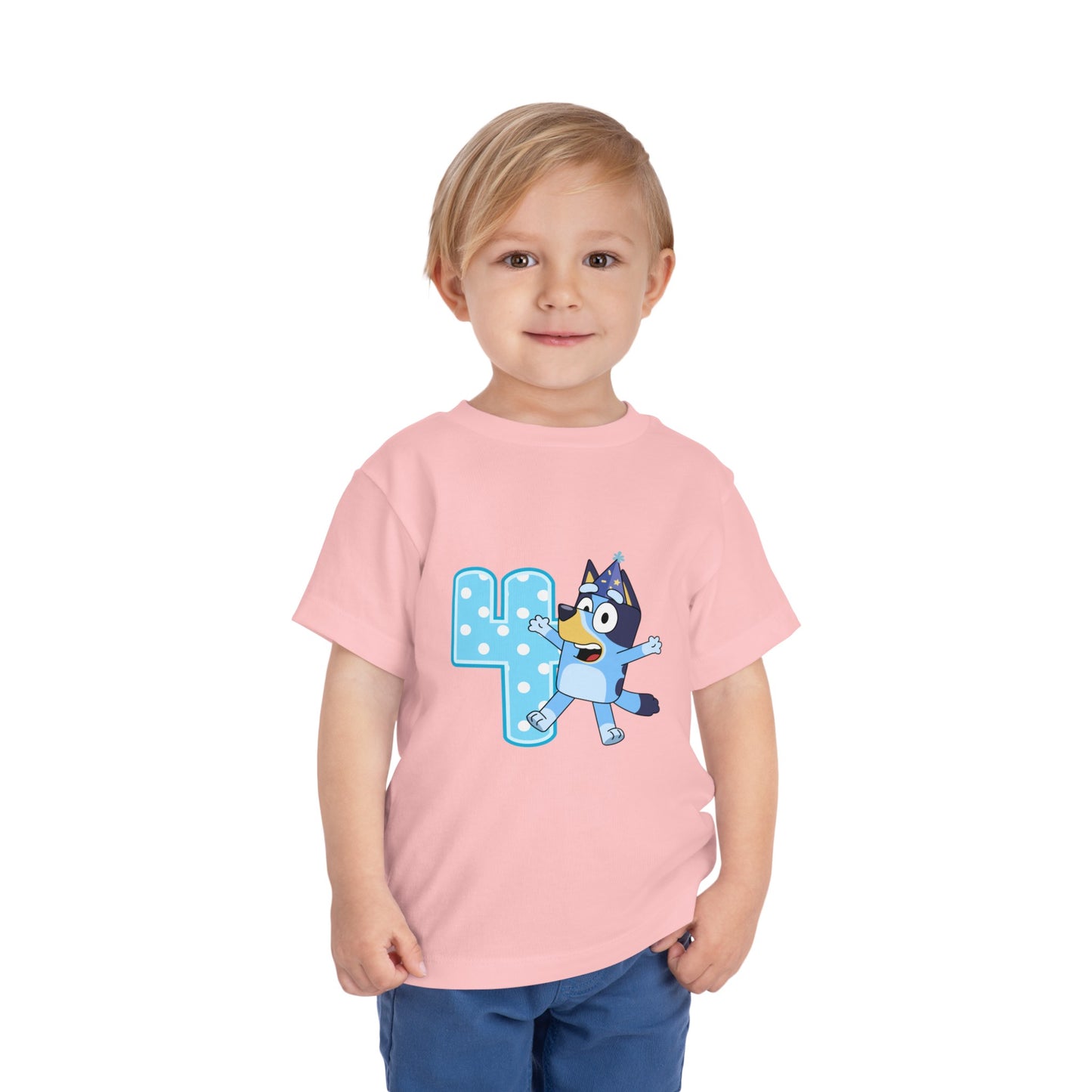 #4 Birthday Toddler Short Sleeve Tee