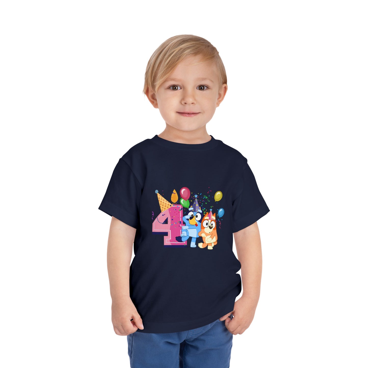 4th Birthday Toddler Short Sleeve Tee