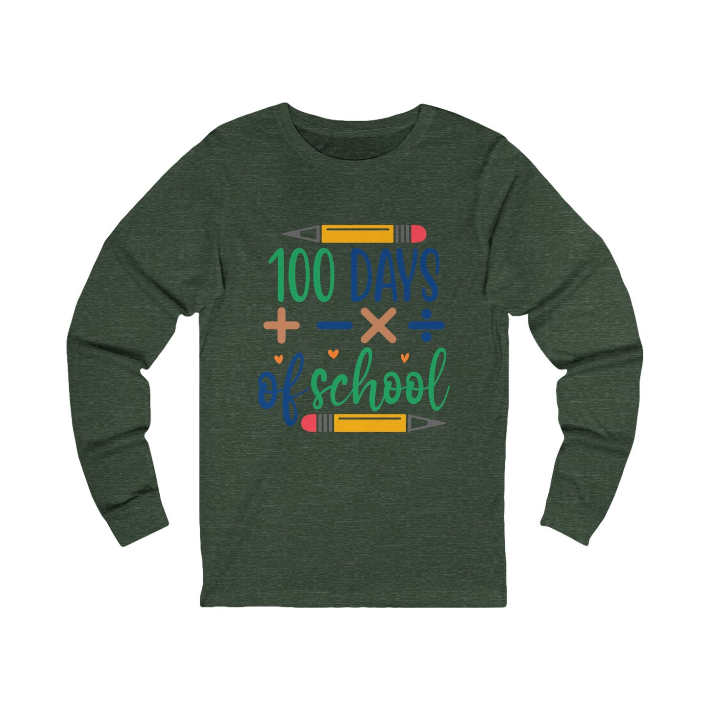 100 Days of School Jersey Long Sleeve Tee