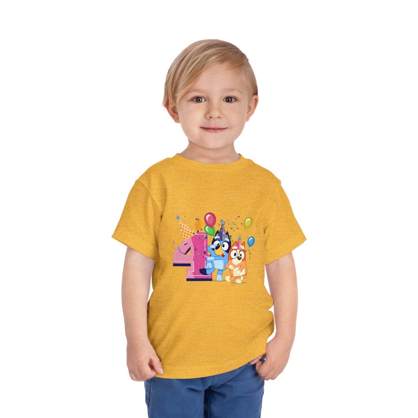 4th Birthday Toddler Short Sleeve Tee