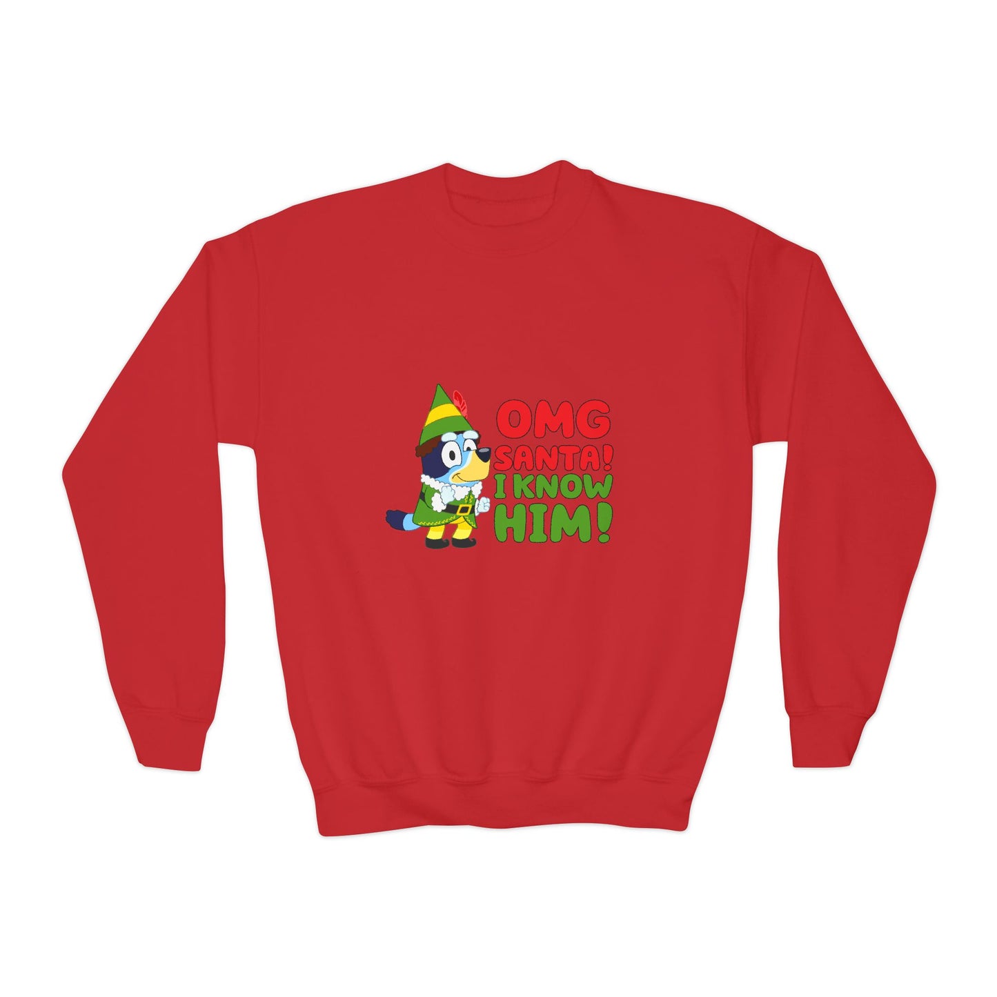 OMG Santa I know him Youth Crewneck Sweatshirt
