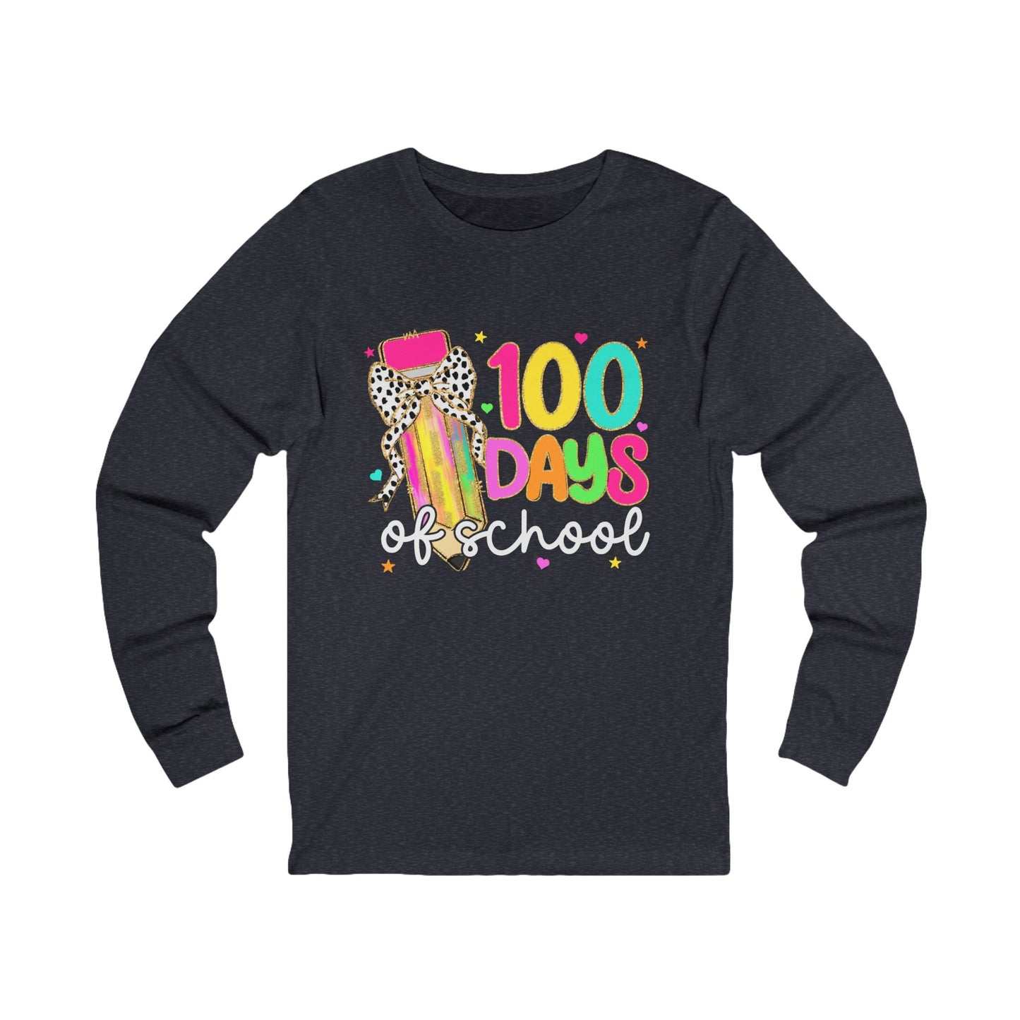 100 days of school Jersey Long Sleeve Tee
