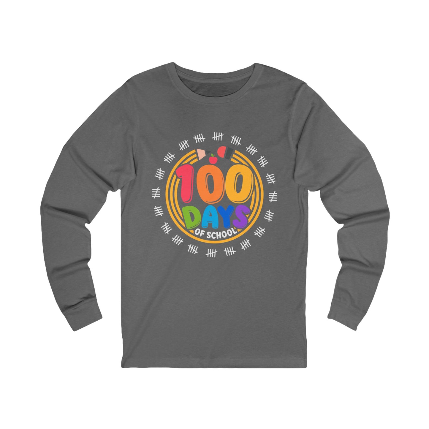 100 days of school Jersey Long Sleeve Tee