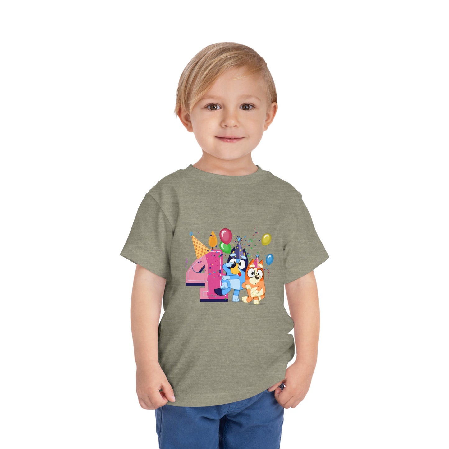 4th Birthday Toddler Short Sleeve Tee