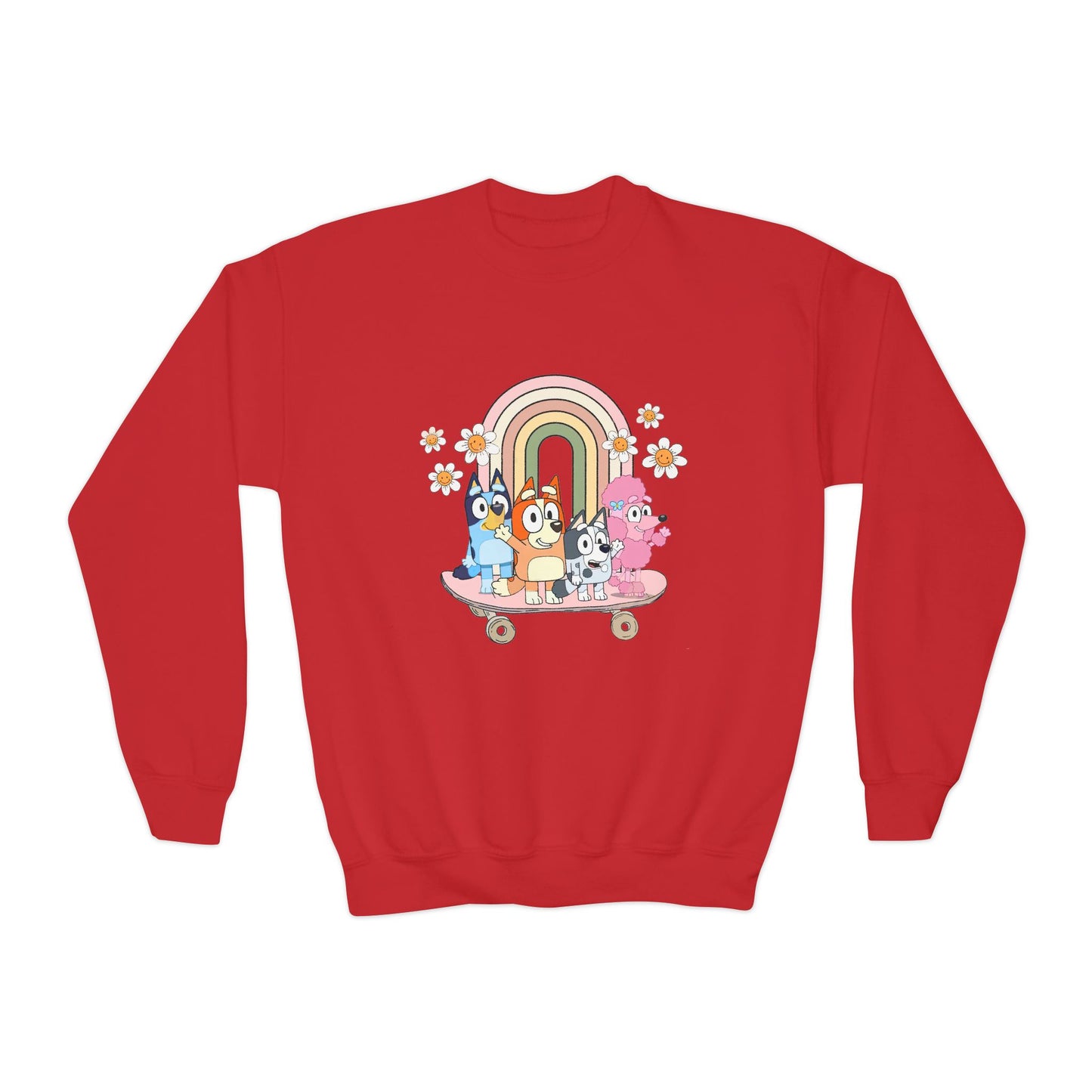 Friends on skateboard Youth Crewneck Sweatshirt