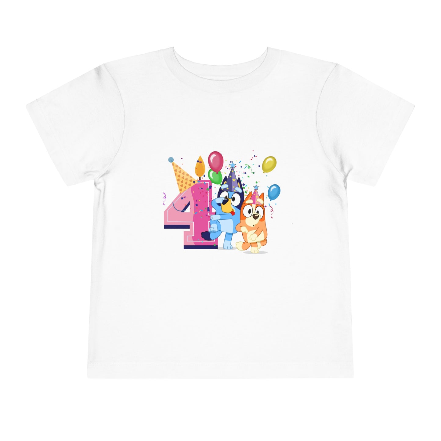 4th Birthday Toddler Short Sleeve Tee