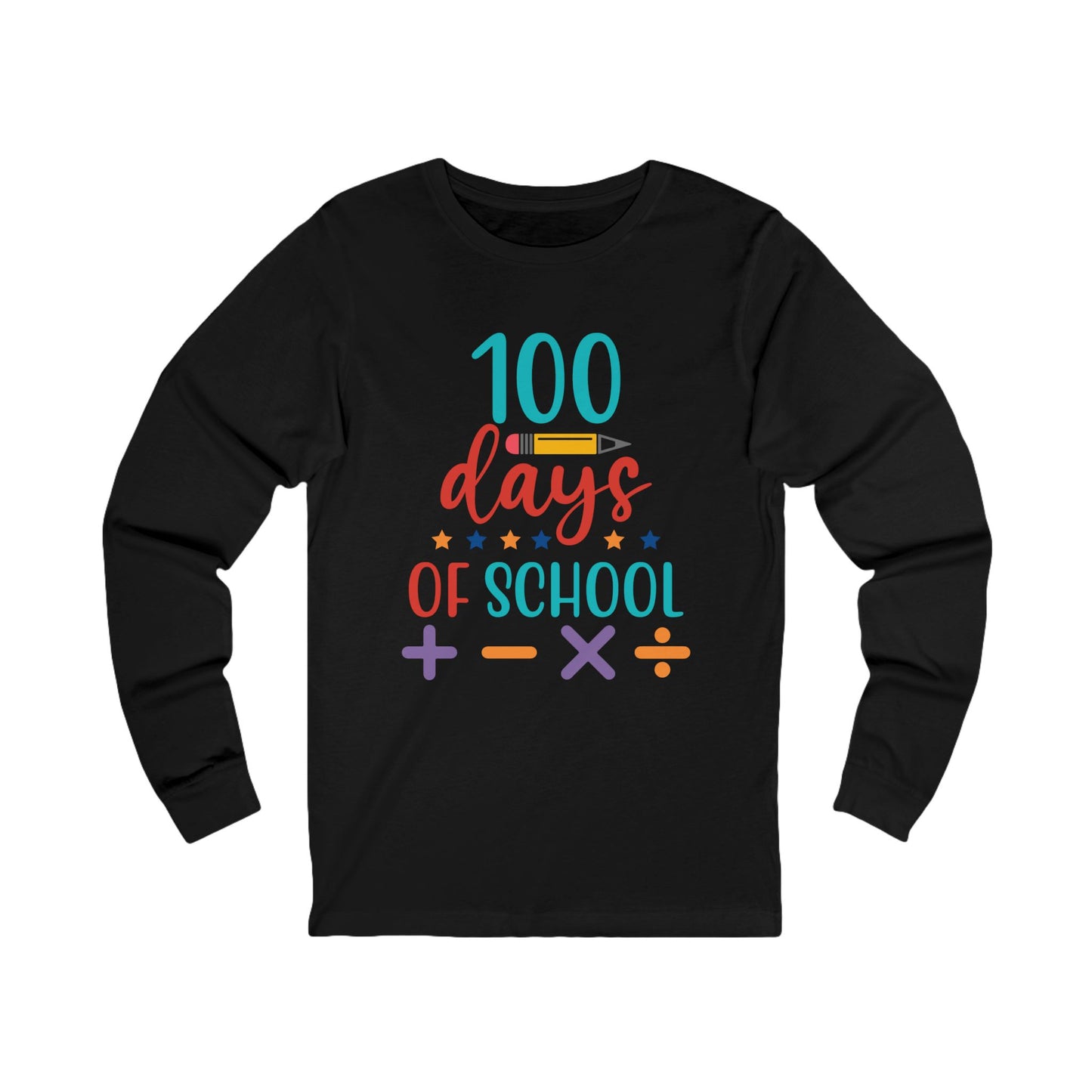 100 Days of School Jersey Long Sleeve Tee