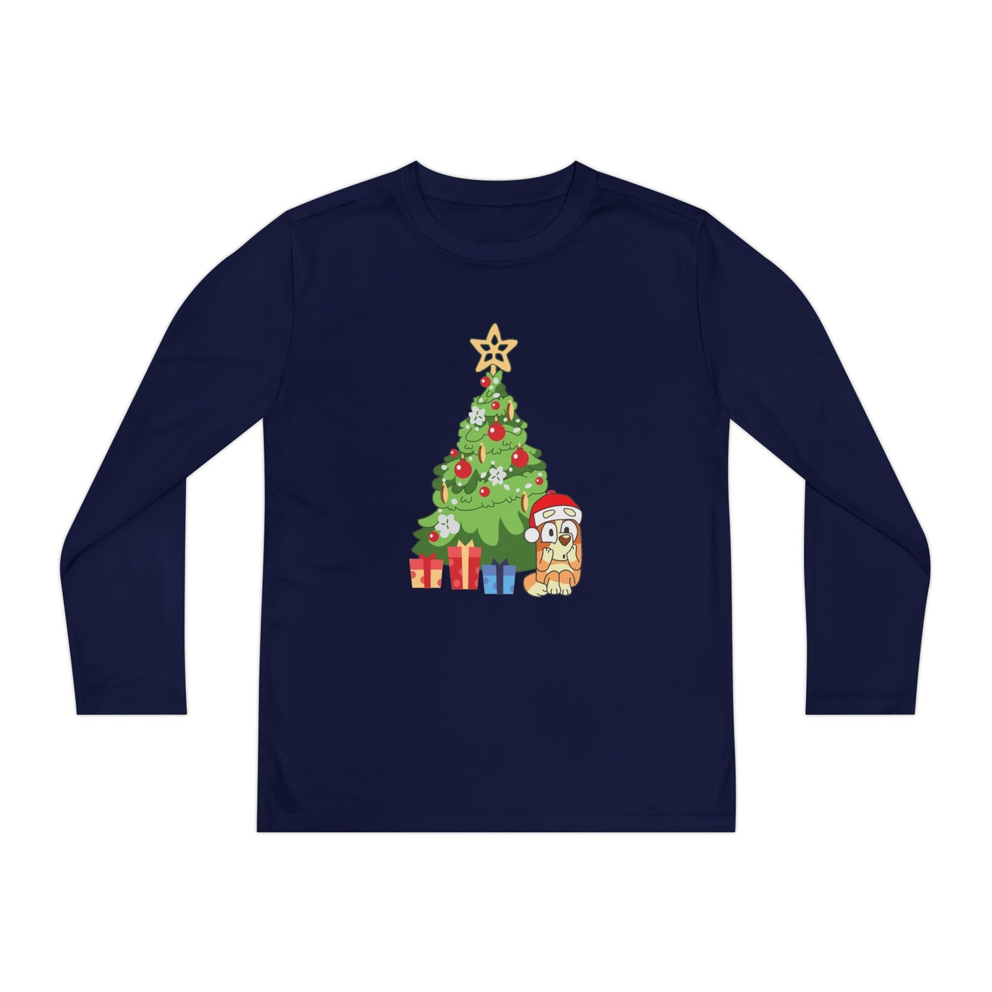 Christmas Tree Bingo Youth Long Sleeve Competitor Tee