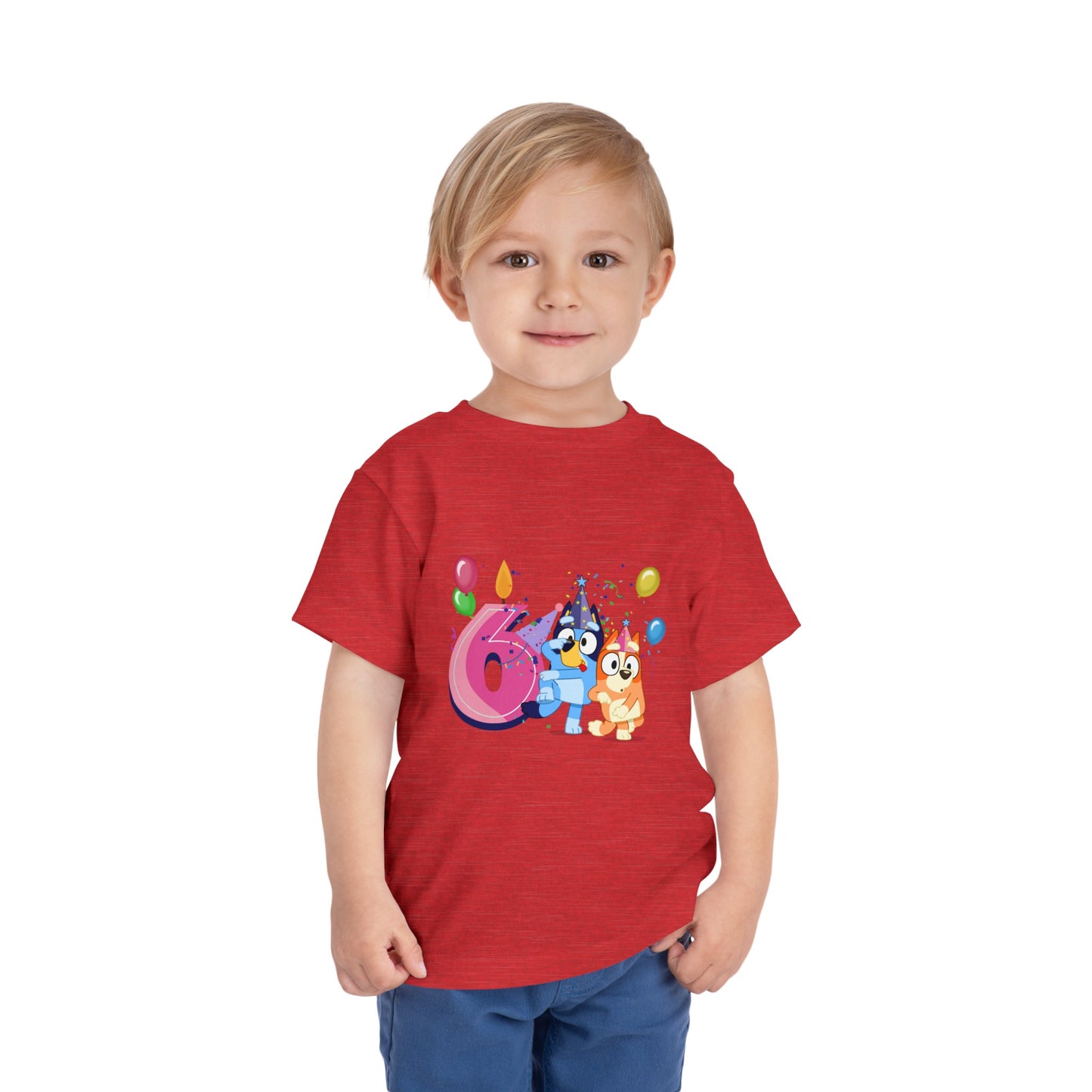 6th Birthday Toddler Short Sleeve Tee
