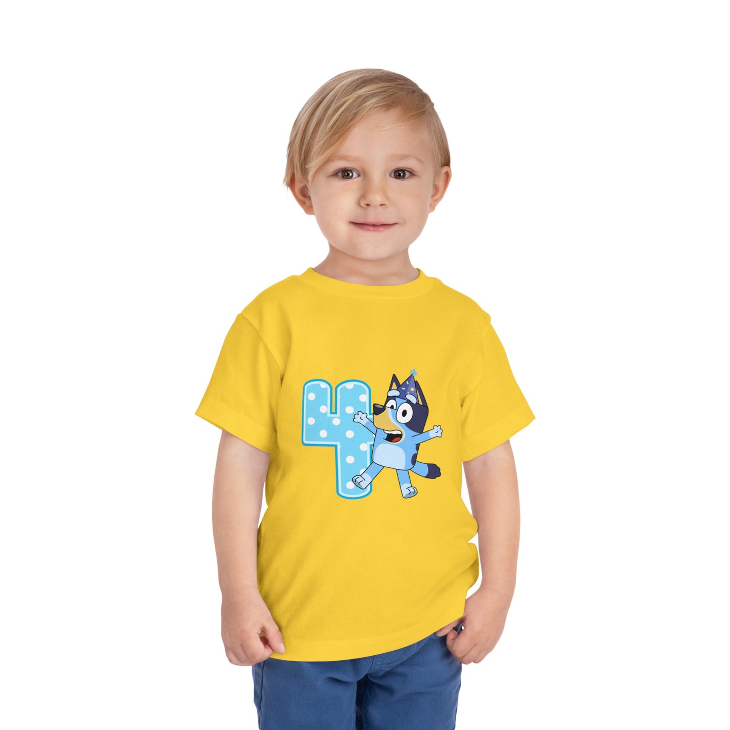 #4 Birthday Toddler Short Sleeve Tee