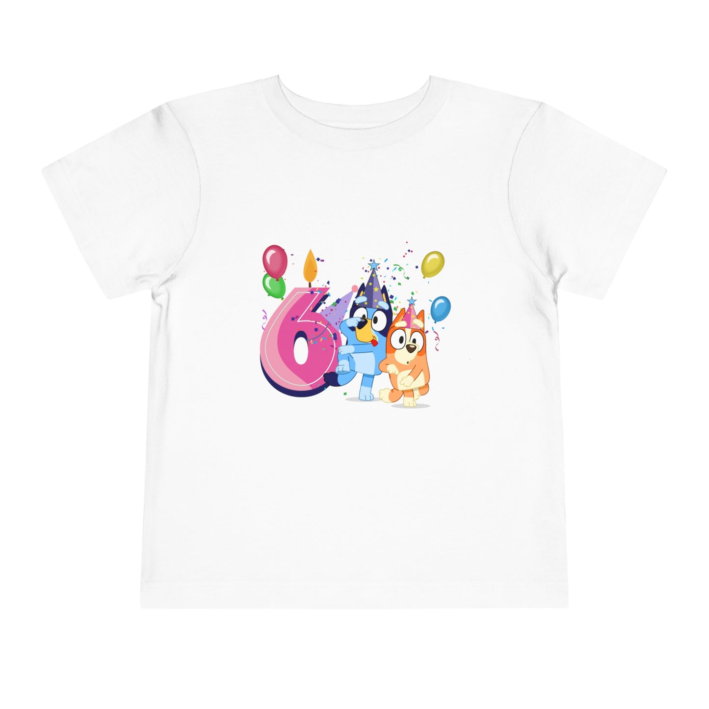 6th Birthday Toddler Short Sleeve Tee