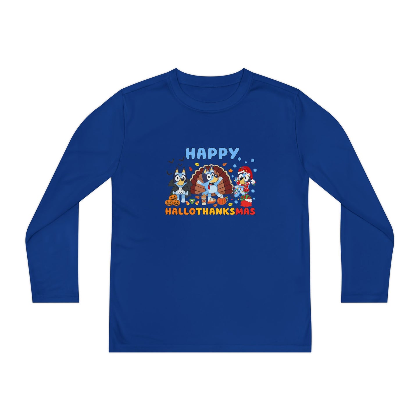 Happy Hallothanksmas Youth Long Sleeve Competitor Tee