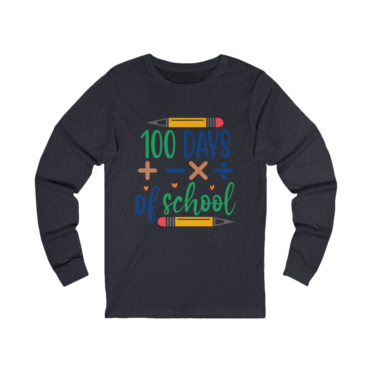 100 Days of School Jersey Long Sleeve Tee