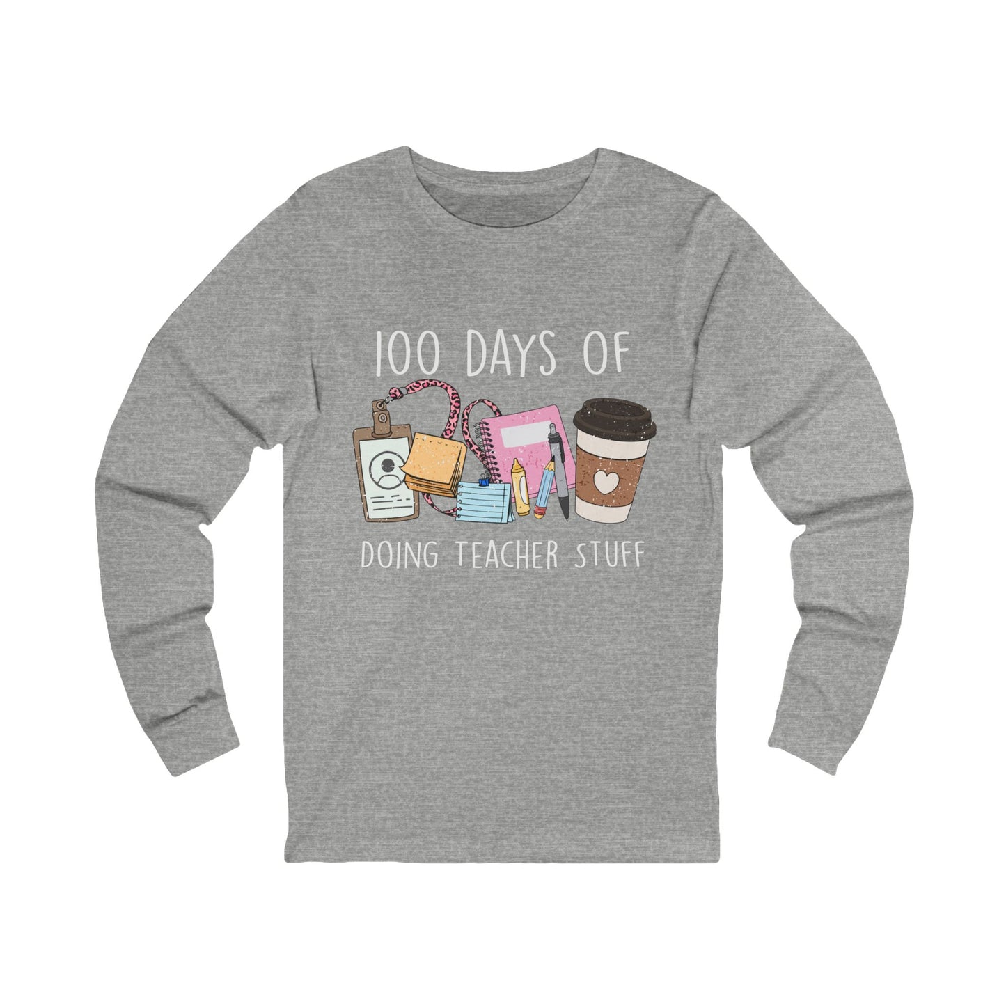 100 Days of Doing Teacher Stuff Jersey Long Sleeve Tee