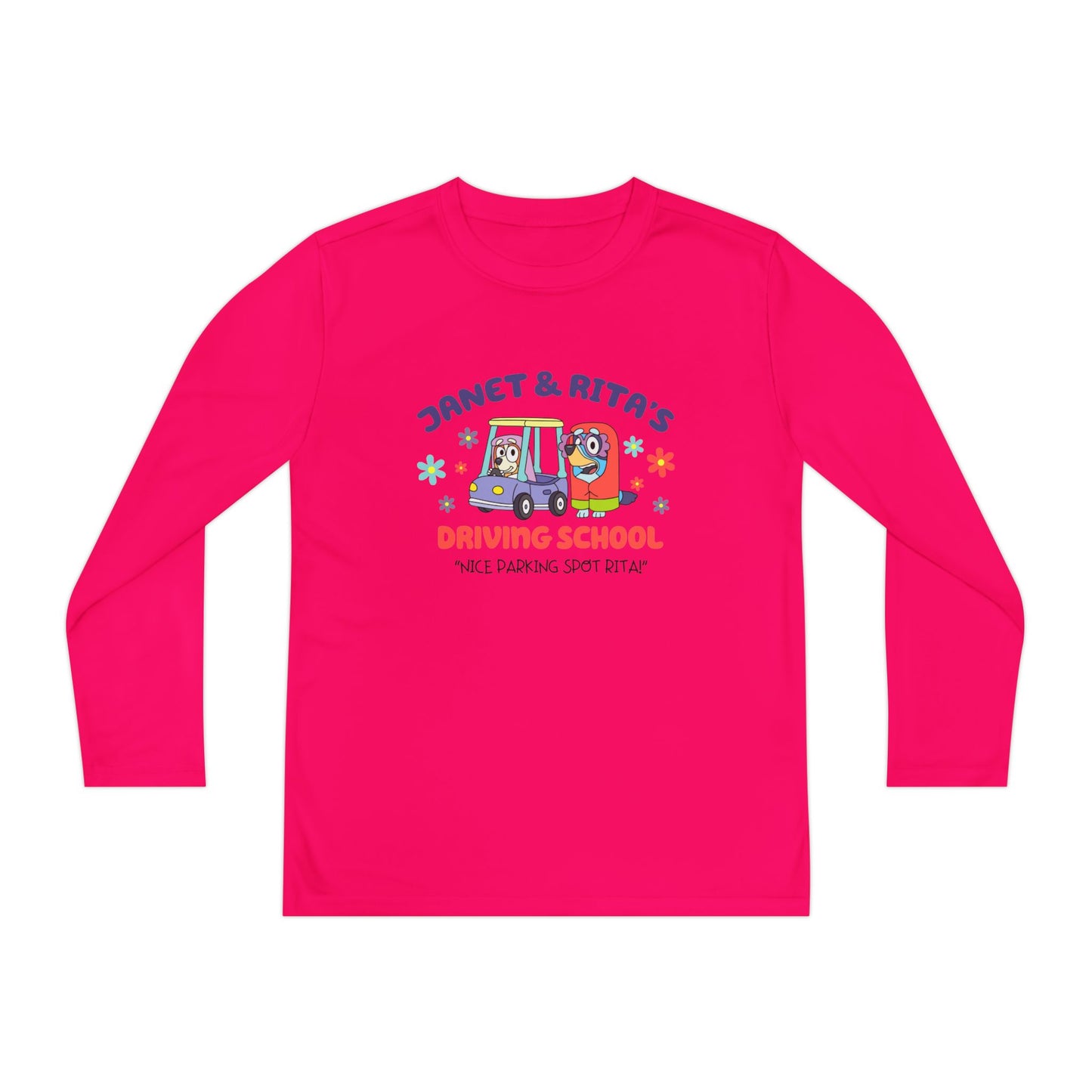 Janet & Rita's driving school Youth Long Sleeve Competitor Tee