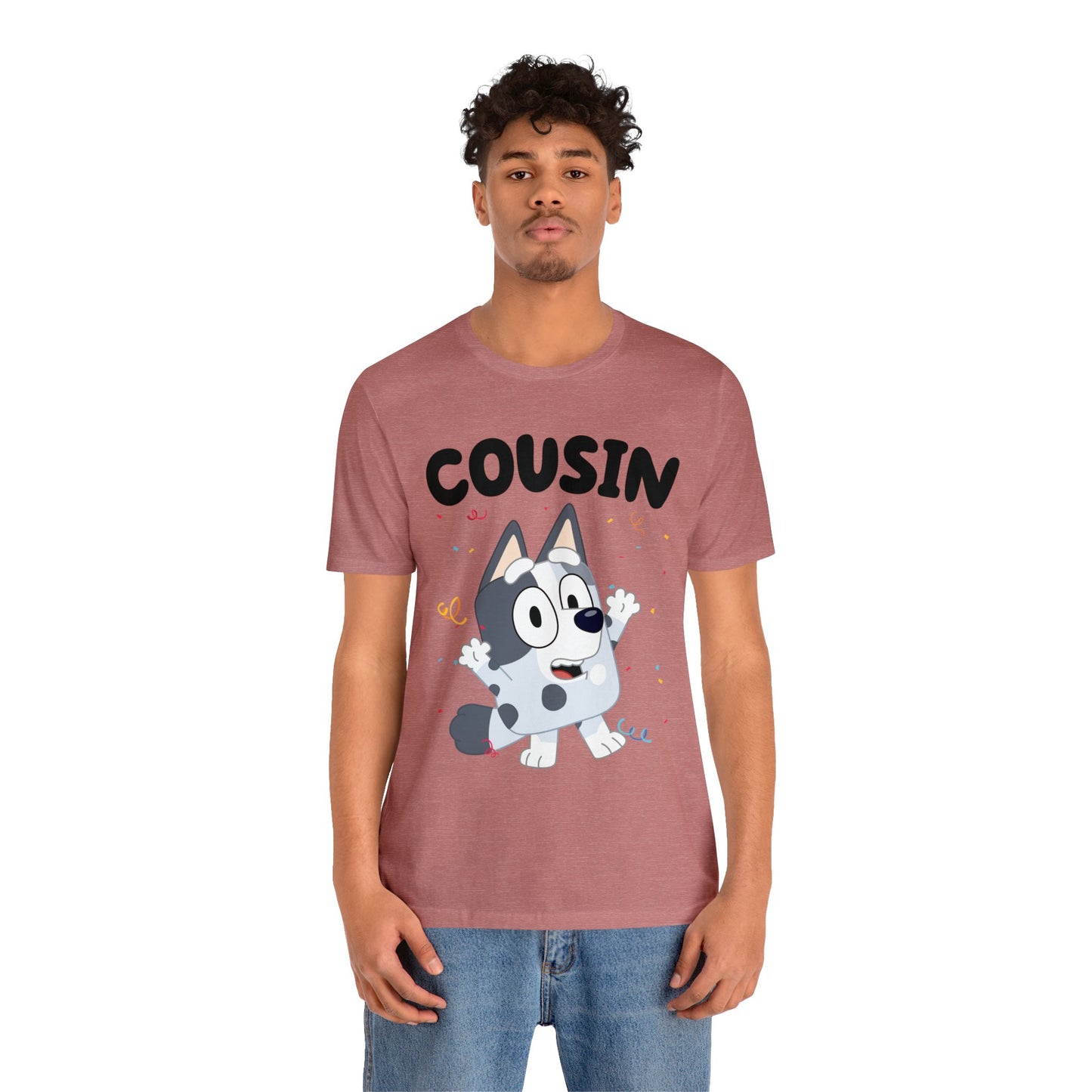 Cousin Muffin Bluey Birthday short sleeve Tshirt