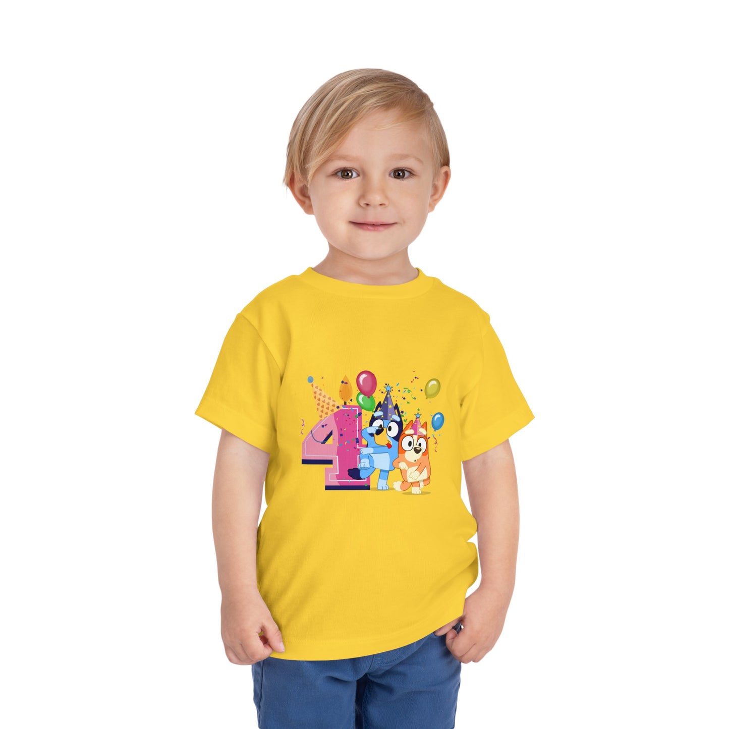 4th Birthday Toddler Short Sleeve Tee