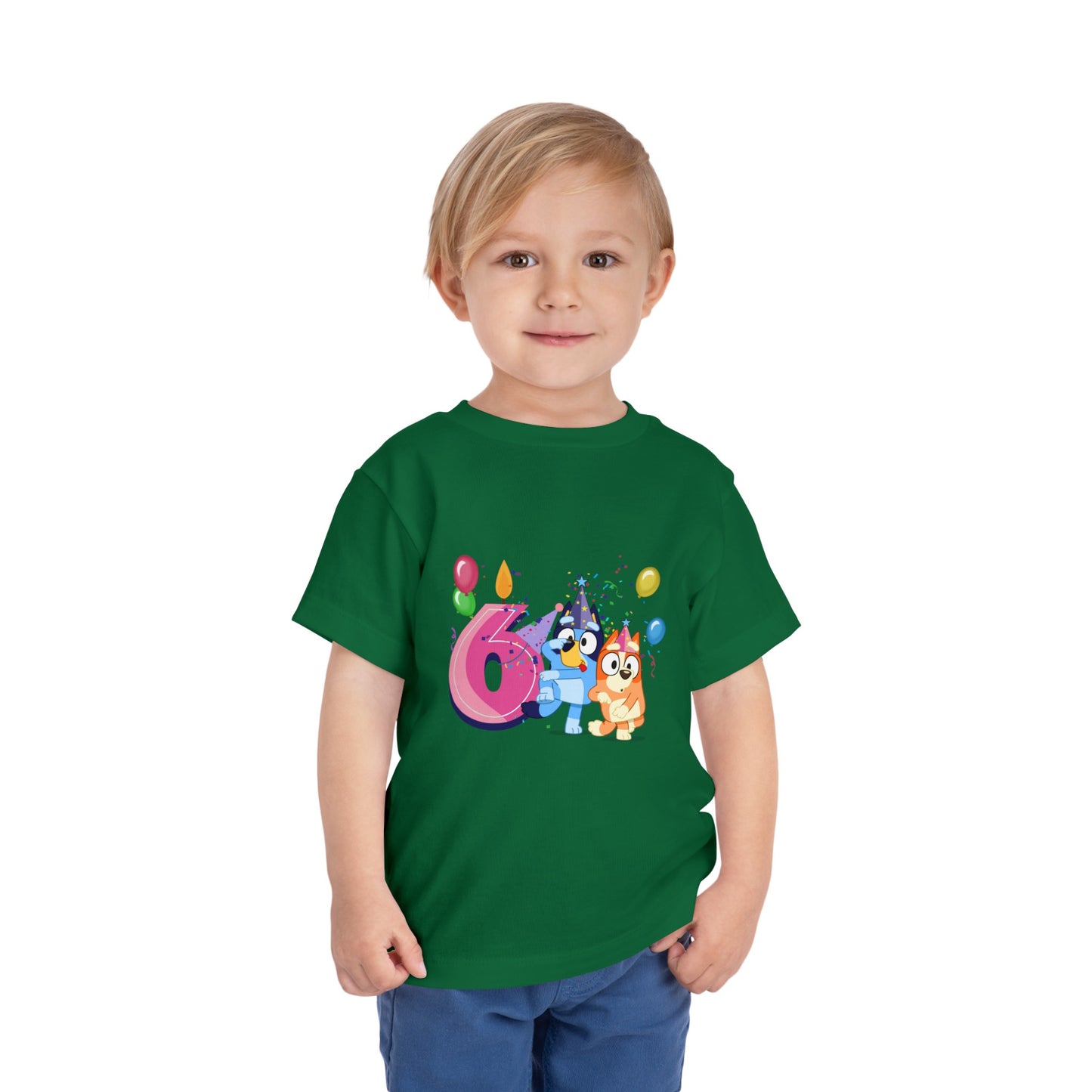6th Birthday Toddler Short Sleeve Tee