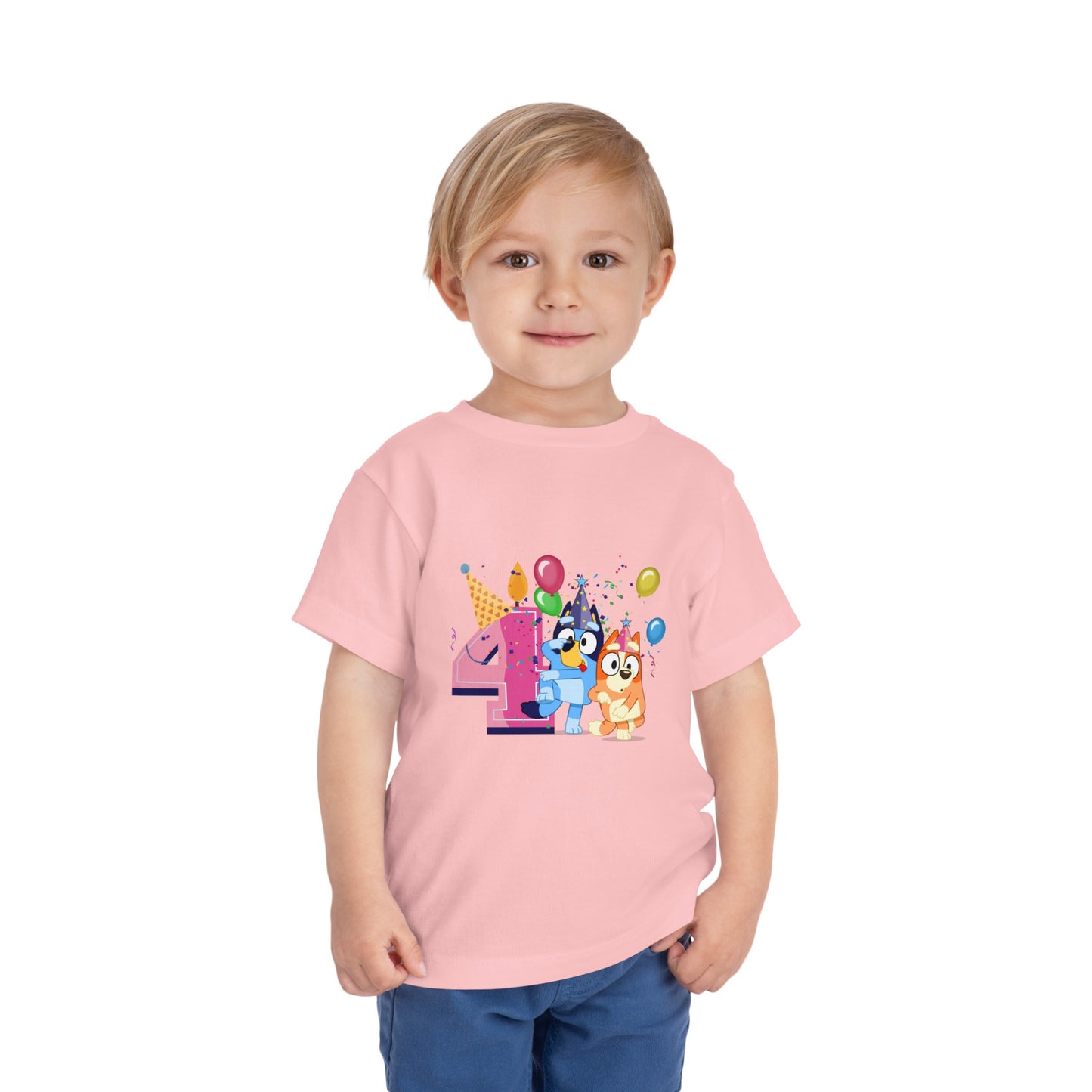 4th Birthday Toddler Short Sleeve Tee