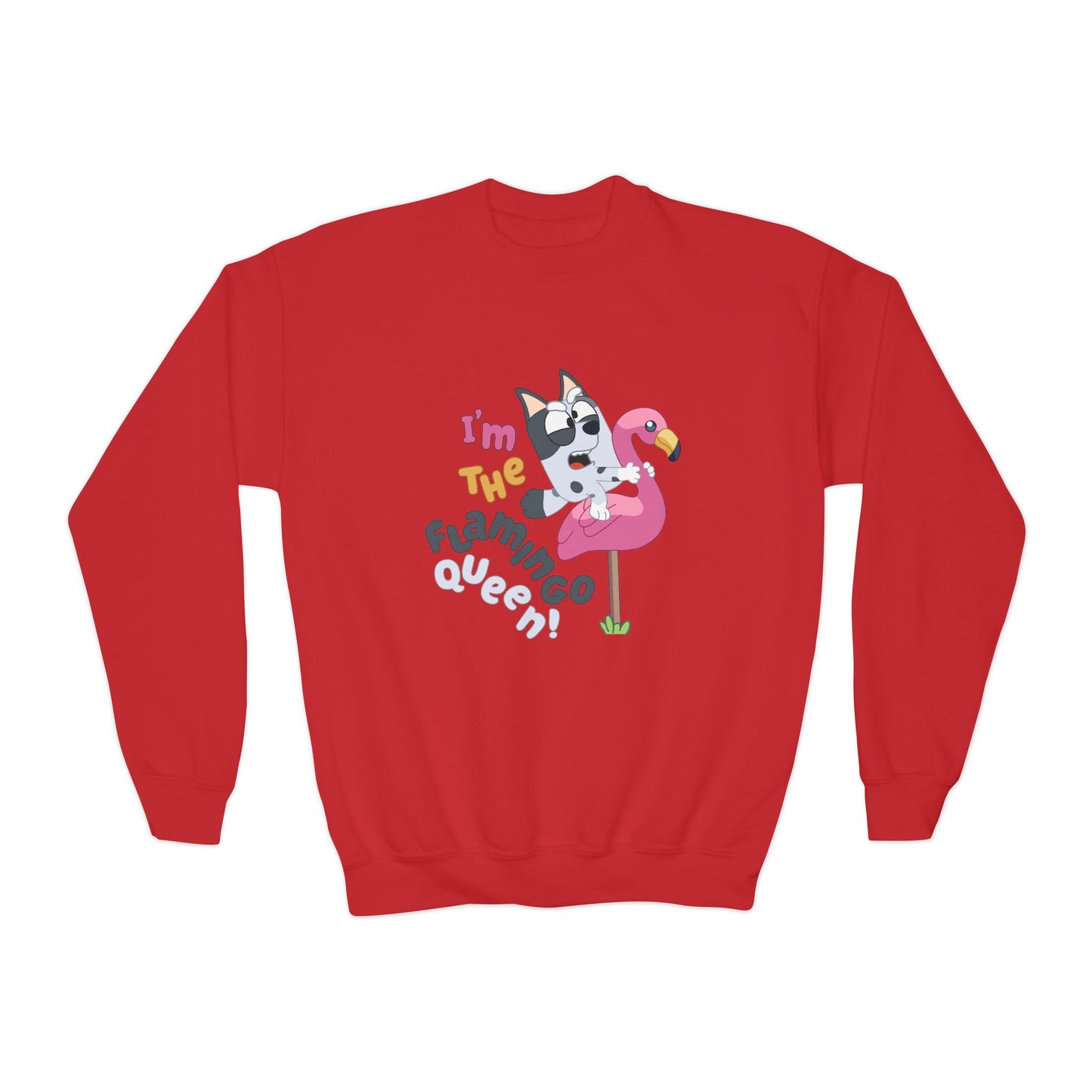 I'm the flamingo queen Youth Crewneck Sweatshirt