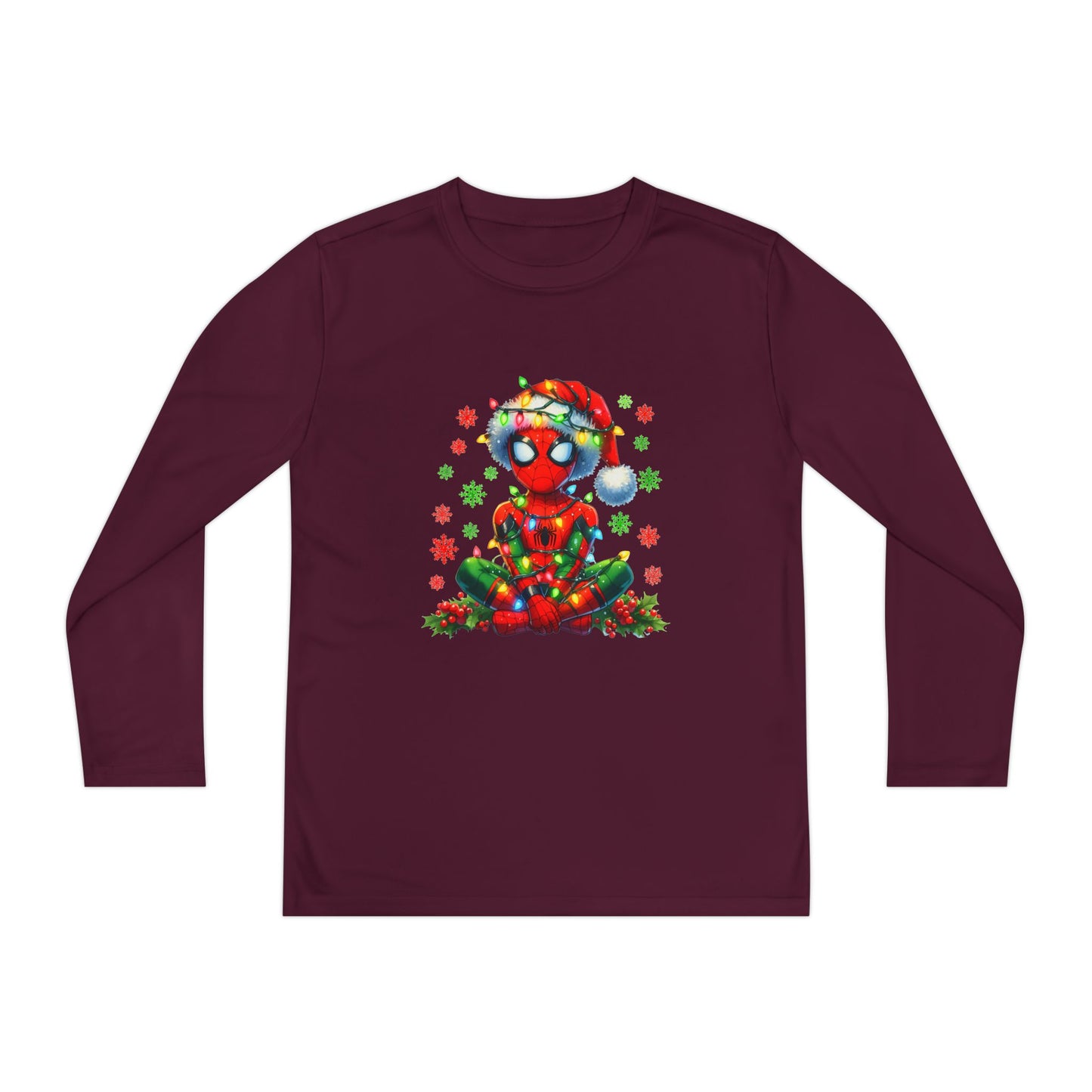 Spidey Christmas Youth Long Sleeve Competitor Tee