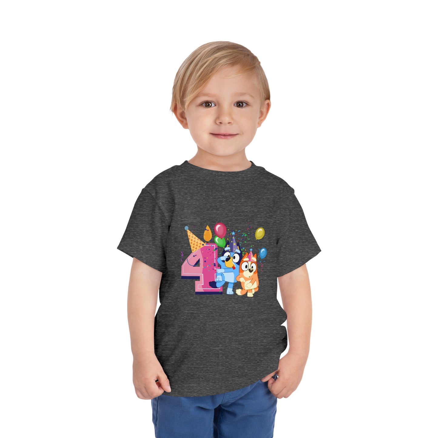 4th Birthday Toddler Short Sleeve Tee