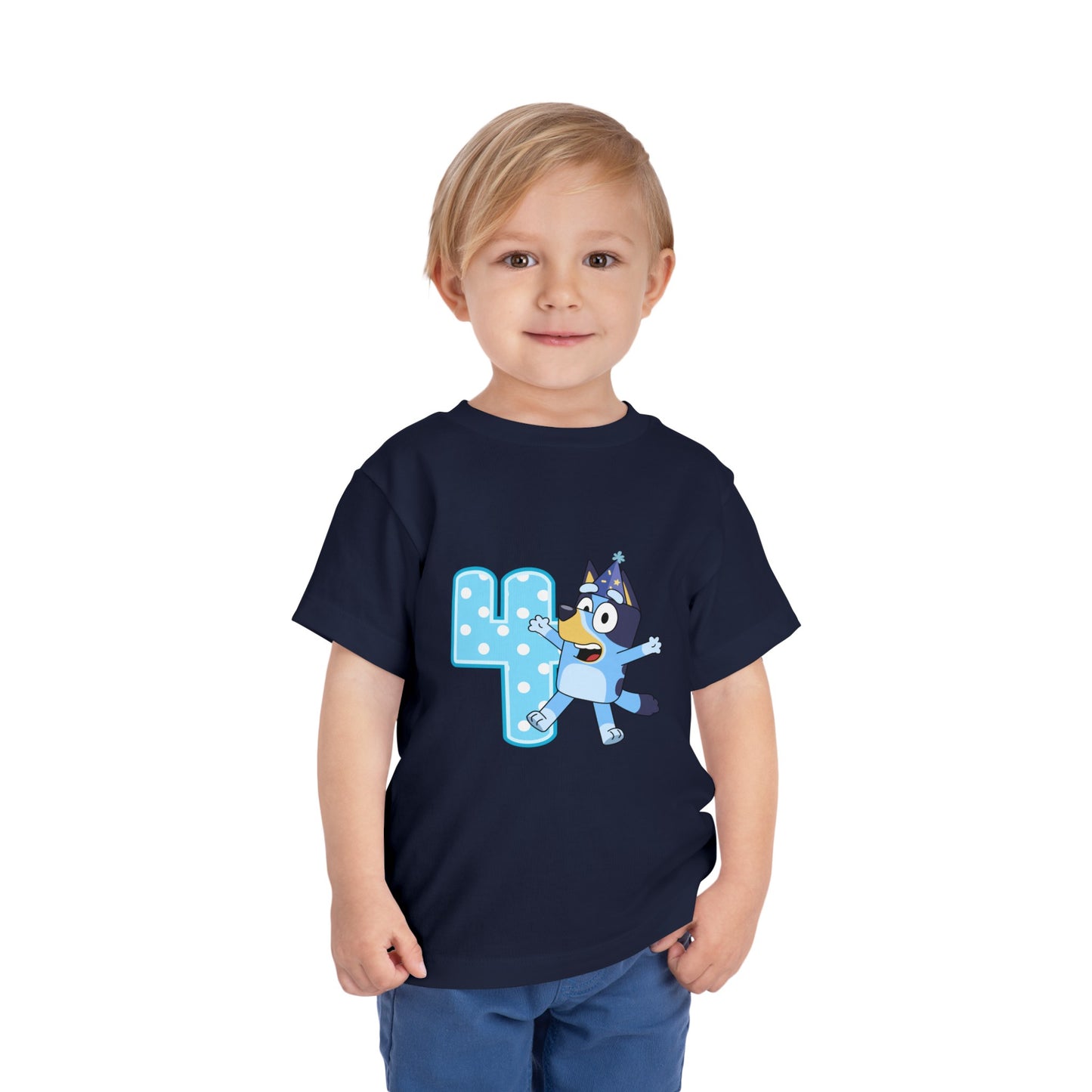 #4 Birthday Toddler Short Sleeve Tee