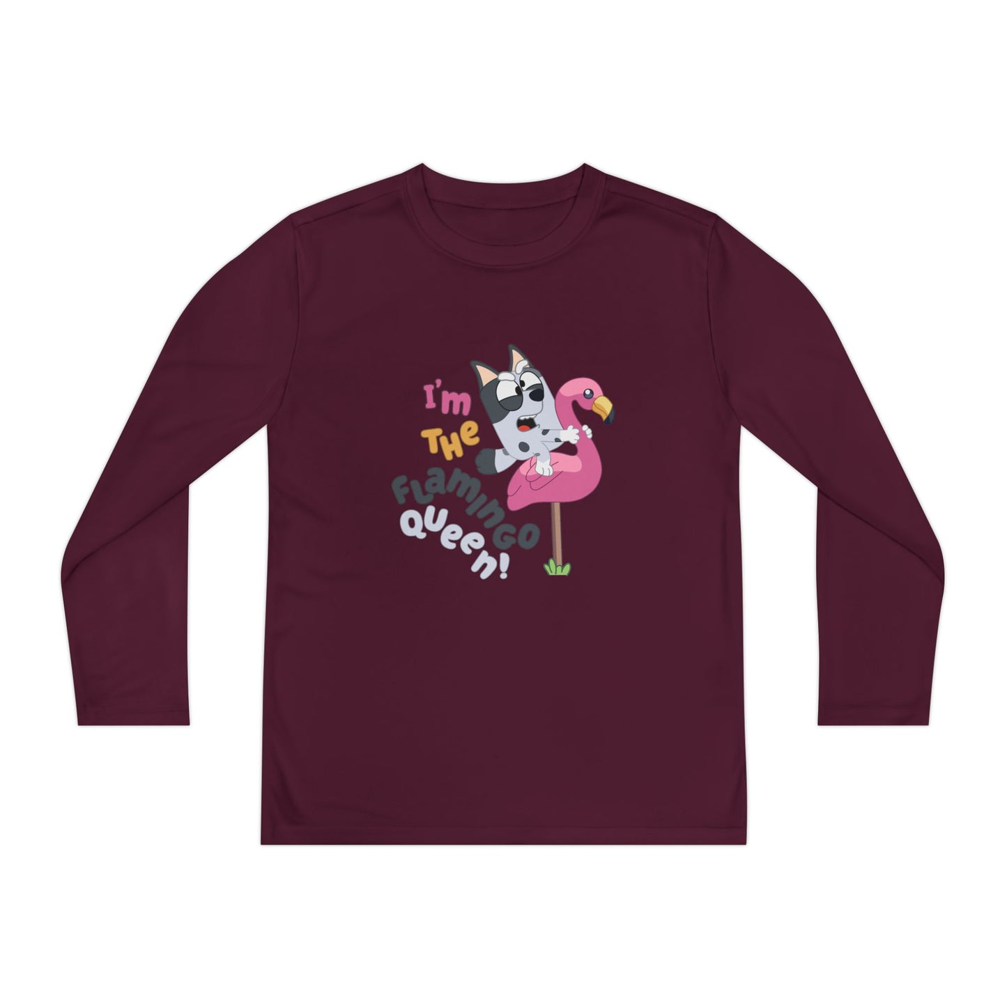 I'm the flamingo queen Youth Long Sleeve Competitor Tee