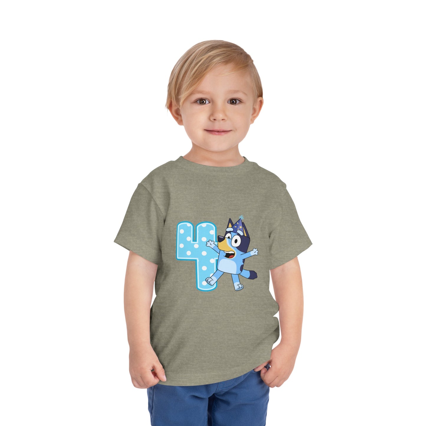 #4 Birthday Toddler Short Sleeve Tee