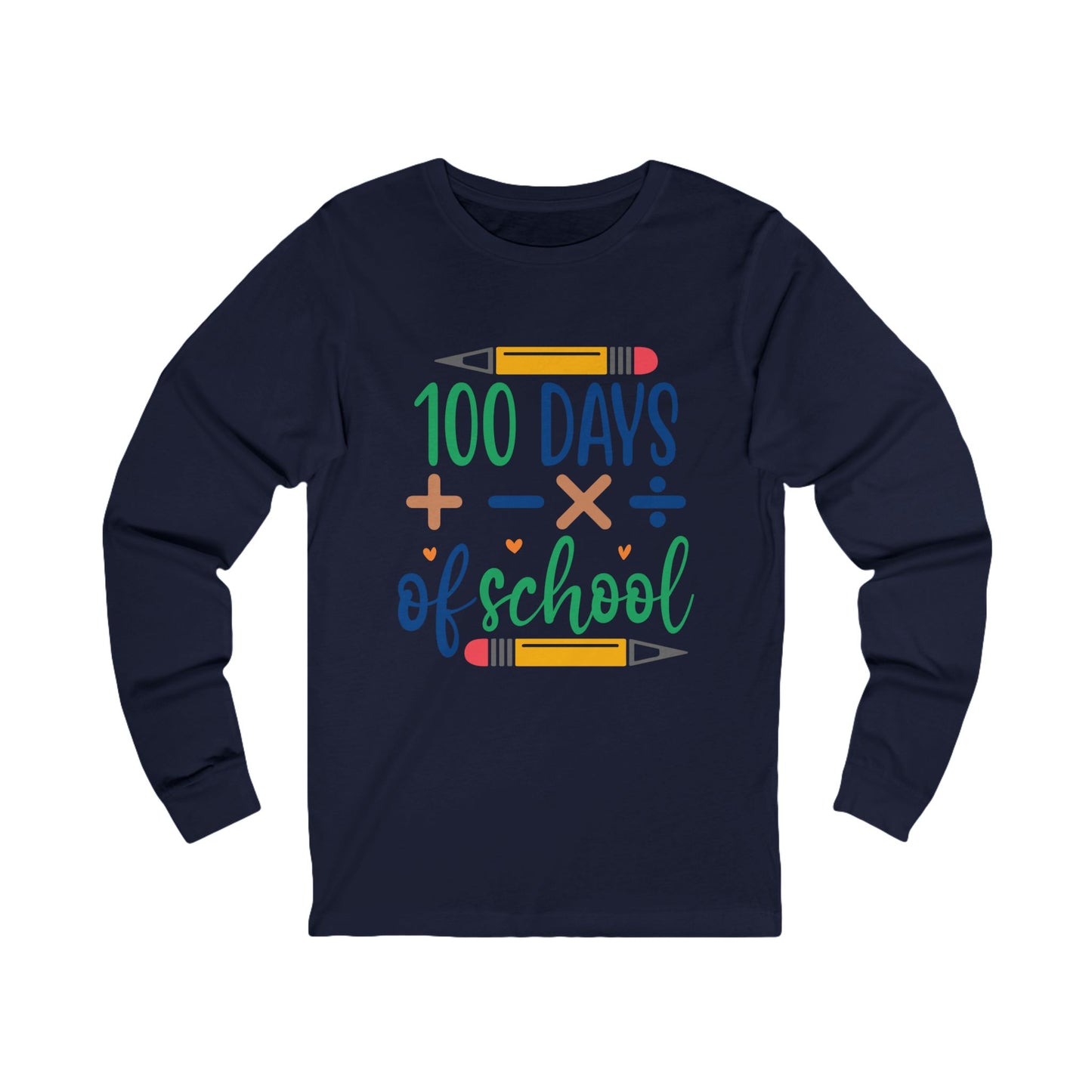 100 Days of School Jersey Long Sleeve Tee