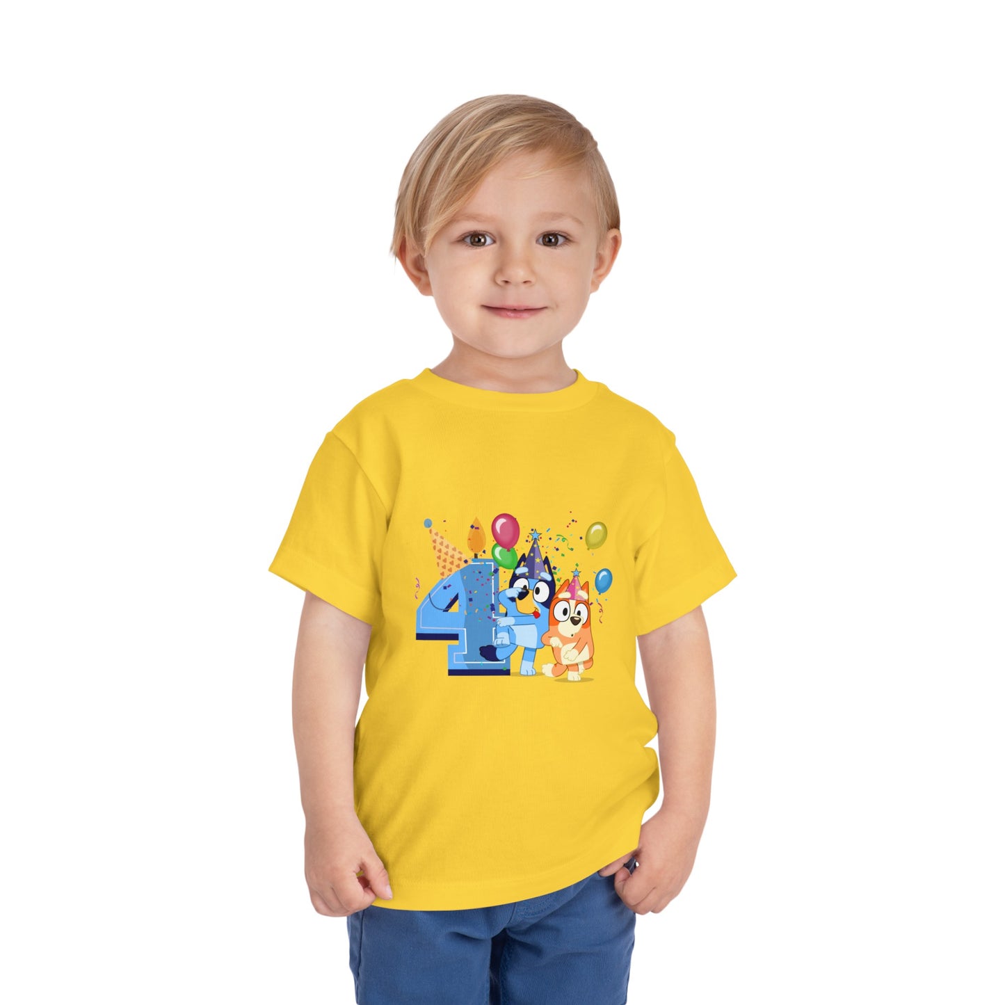4th Birthday Toddler Short Sleeve Tee