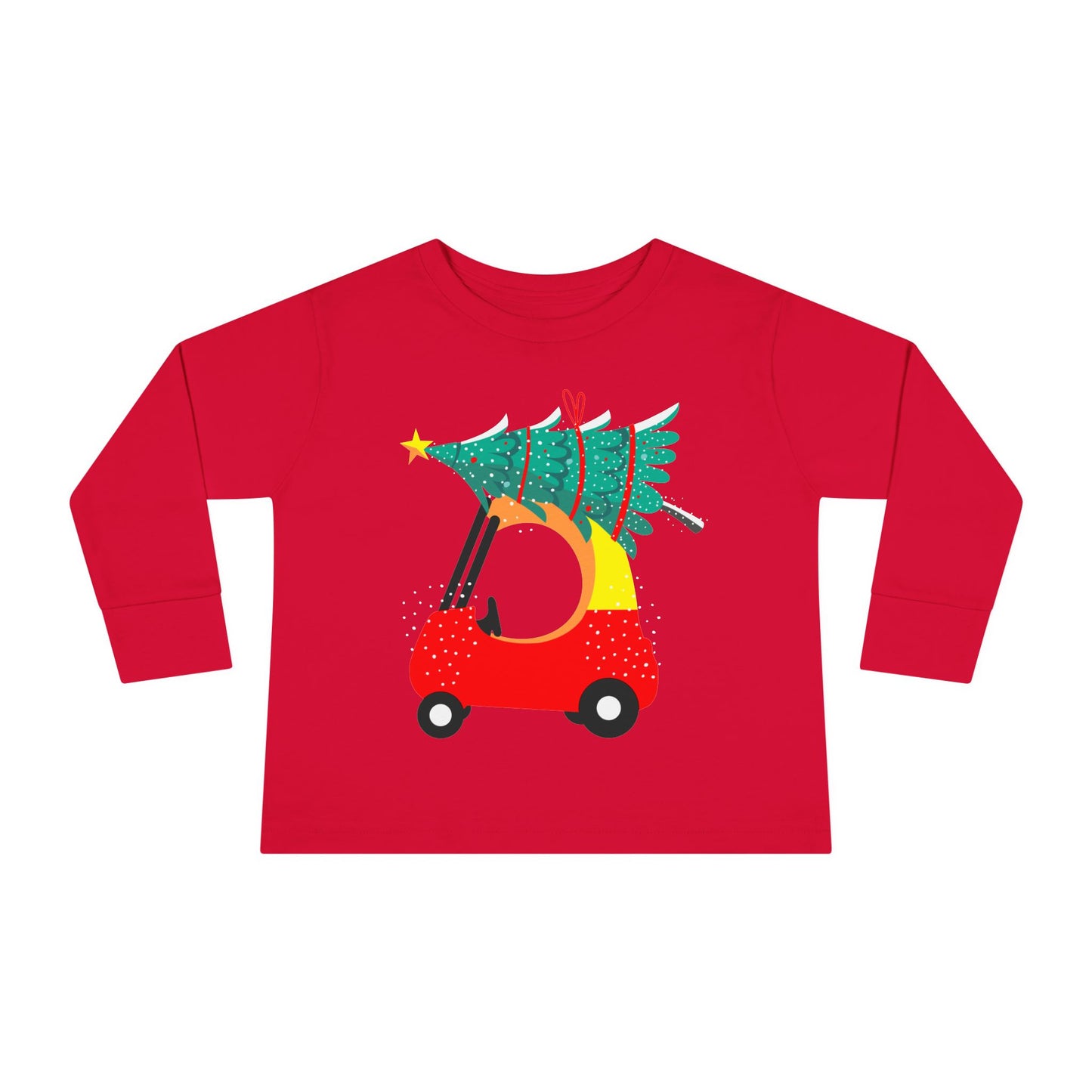 Kiddie Car with christmas tree Toddler Long Sleeve Tee