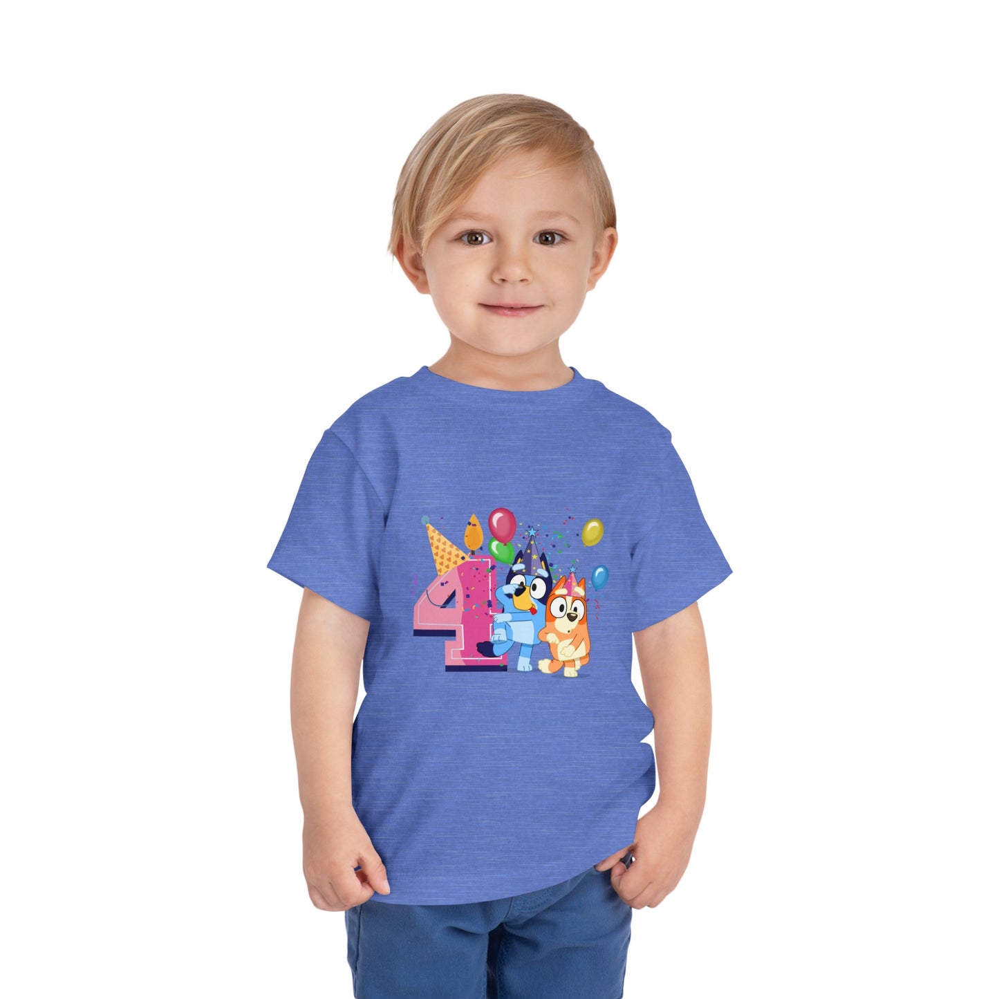 4th Birthday Toddler Short Sleeve Tee