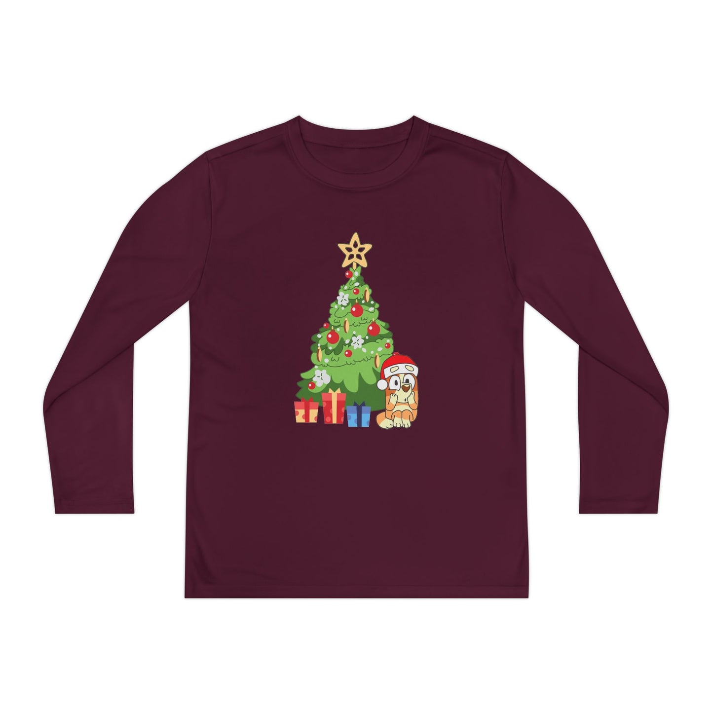 Christmas Tree Bingo Youth Long Sleeve Competitor Tee
