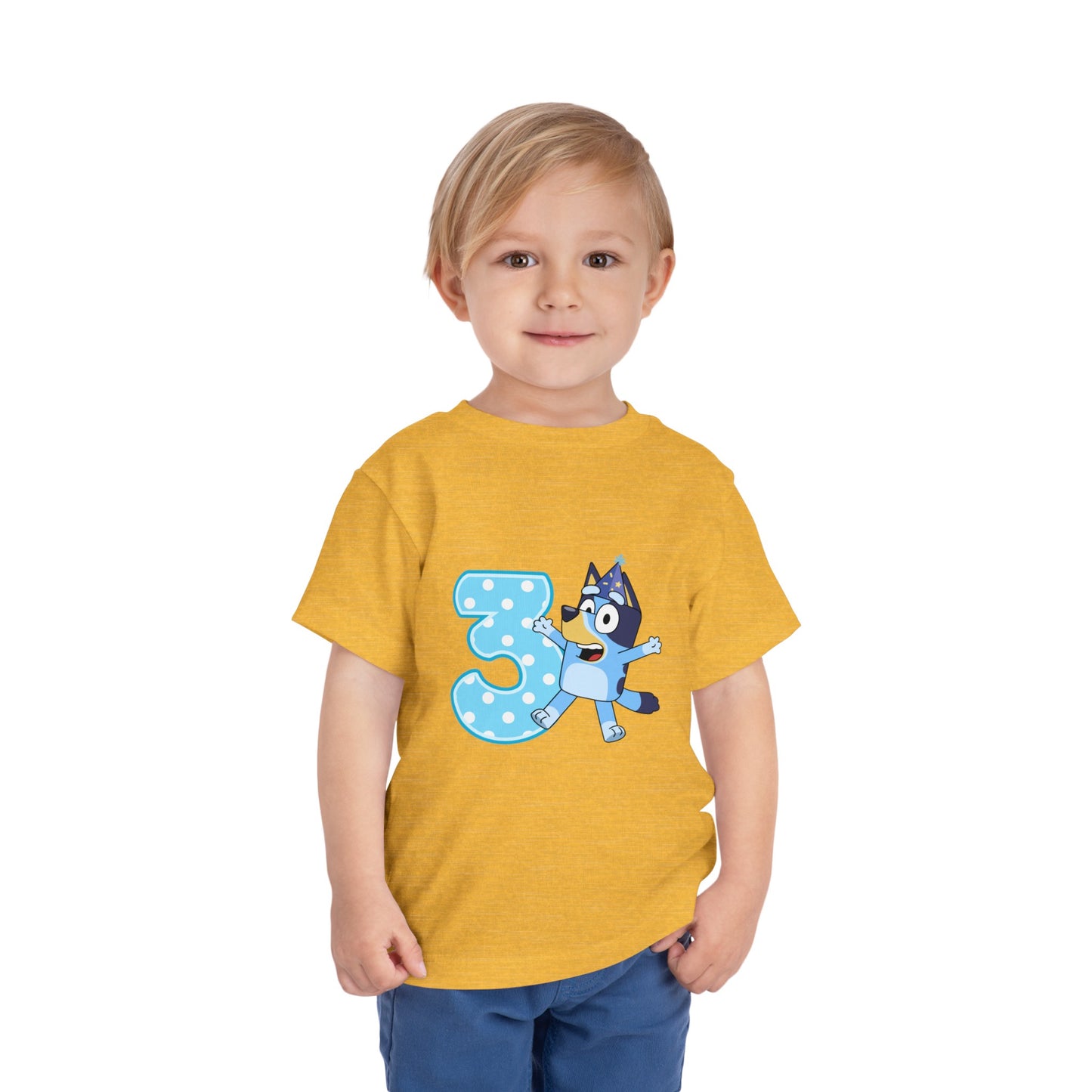 #3 Birthday Toddler Short Sleeve Tee