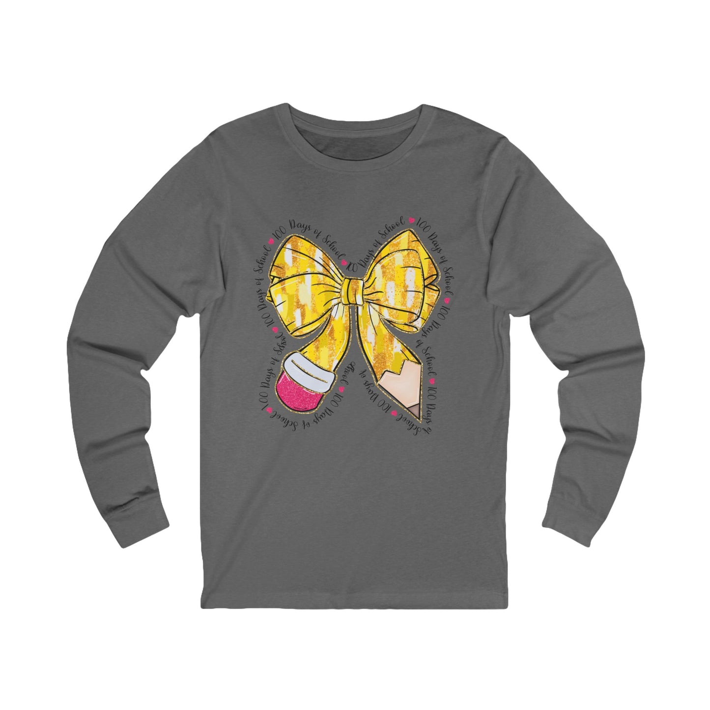 100 days of school Jersey Long Sleeve Tee