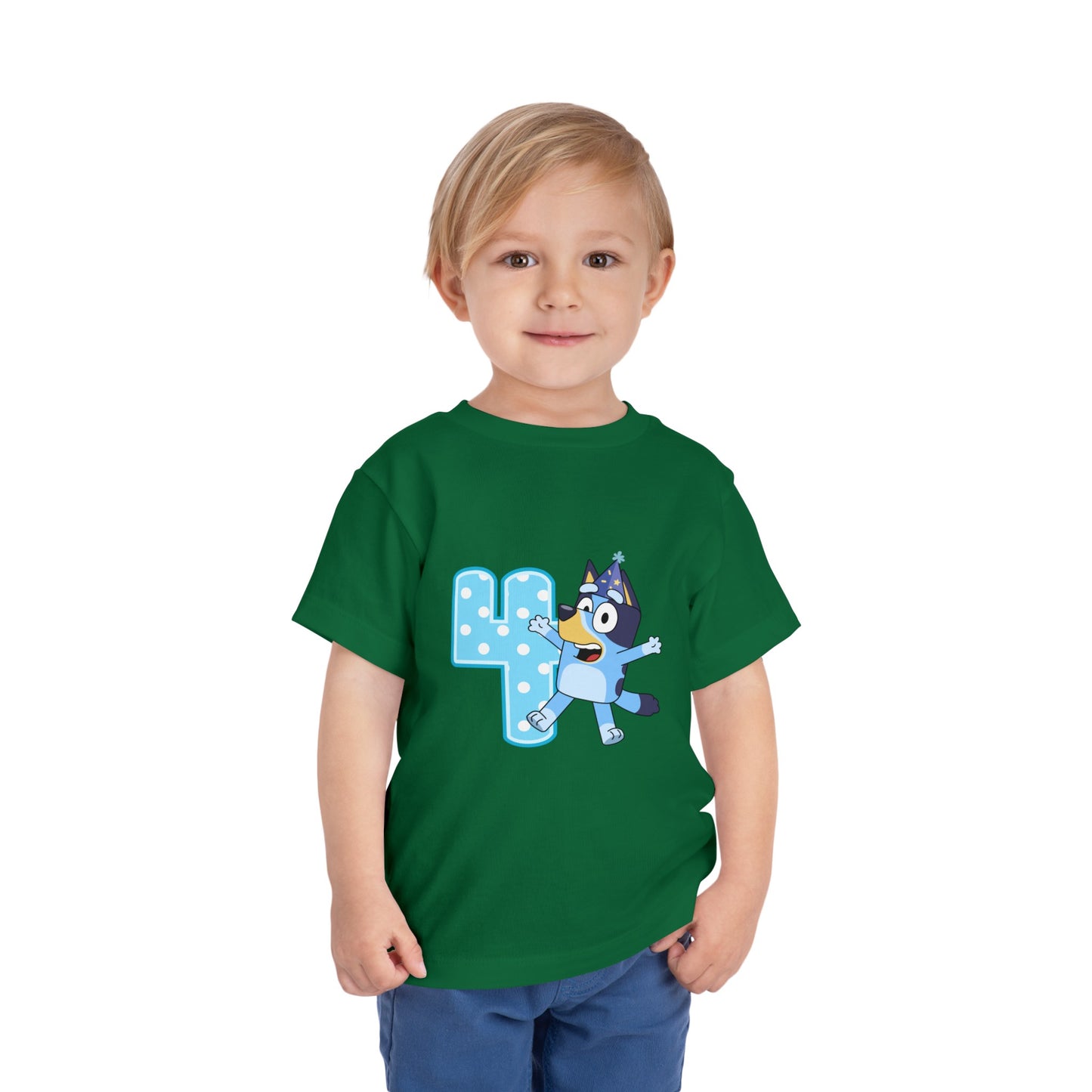 #4 Birthday Toddler Short Sleeve Tee