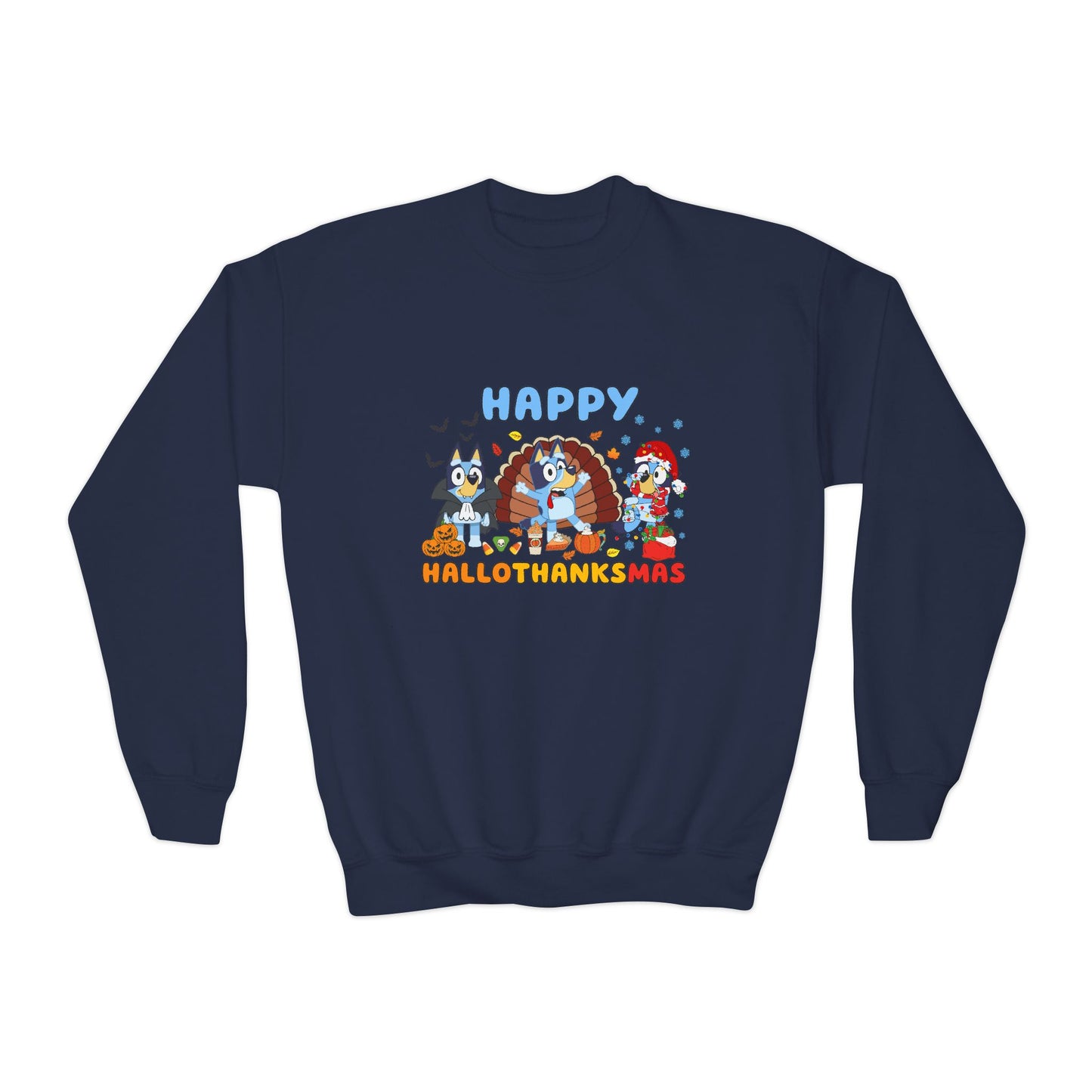 Happy Hallothanksmas Youth Crewneck Sweatshirt