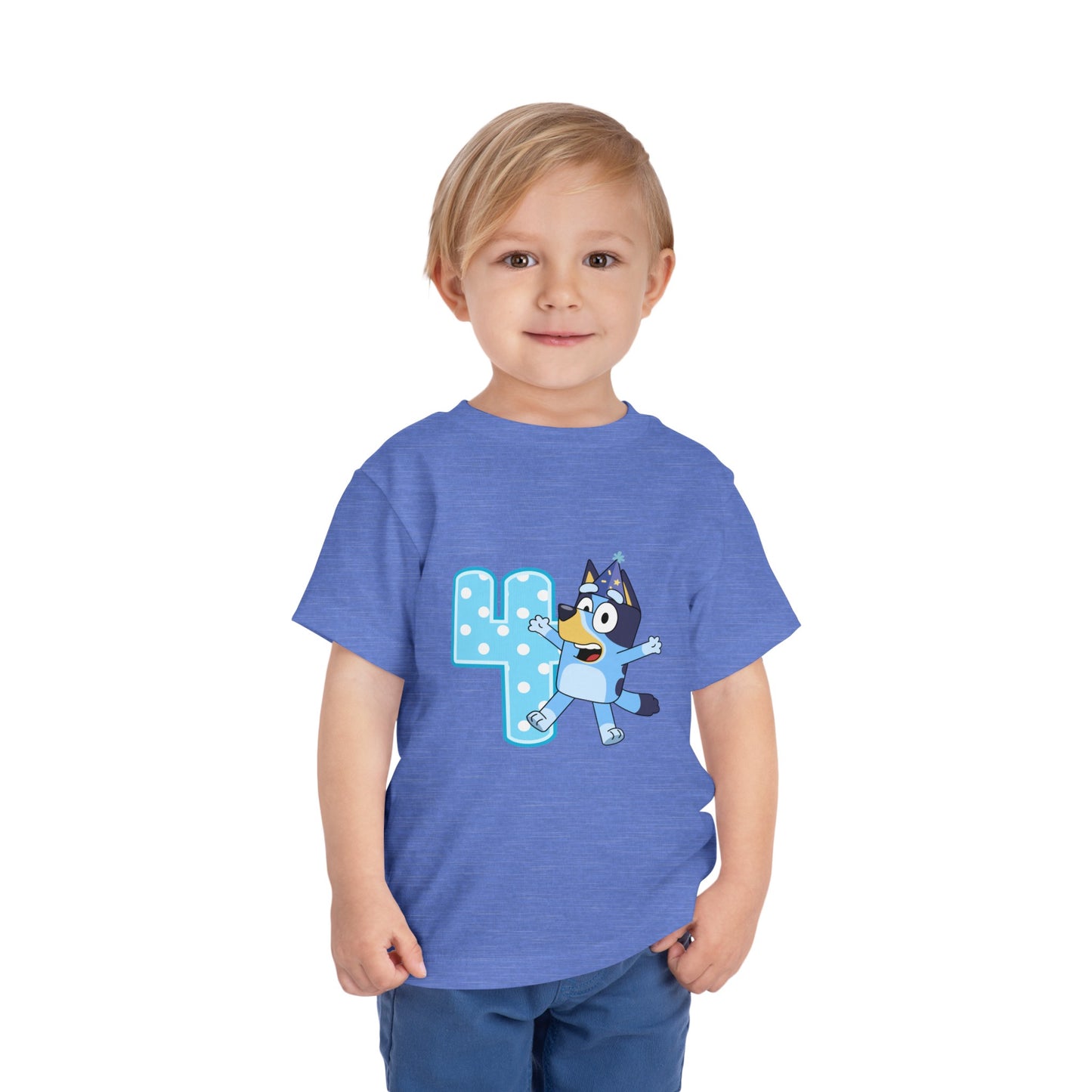 #4 Birthday Toddler Short Sleeve Tee