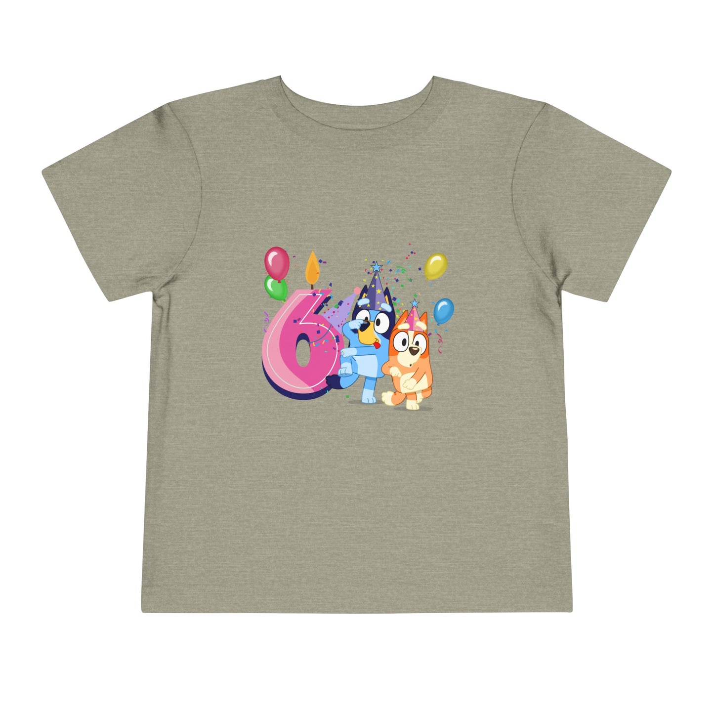 6th Birthday Toddler Short Sleeve Tee