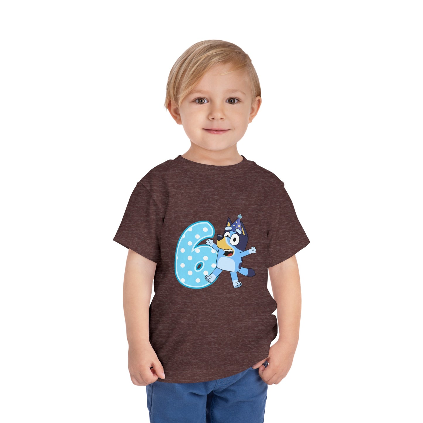 #6 Birthday Toddler Short Sleeve Tee