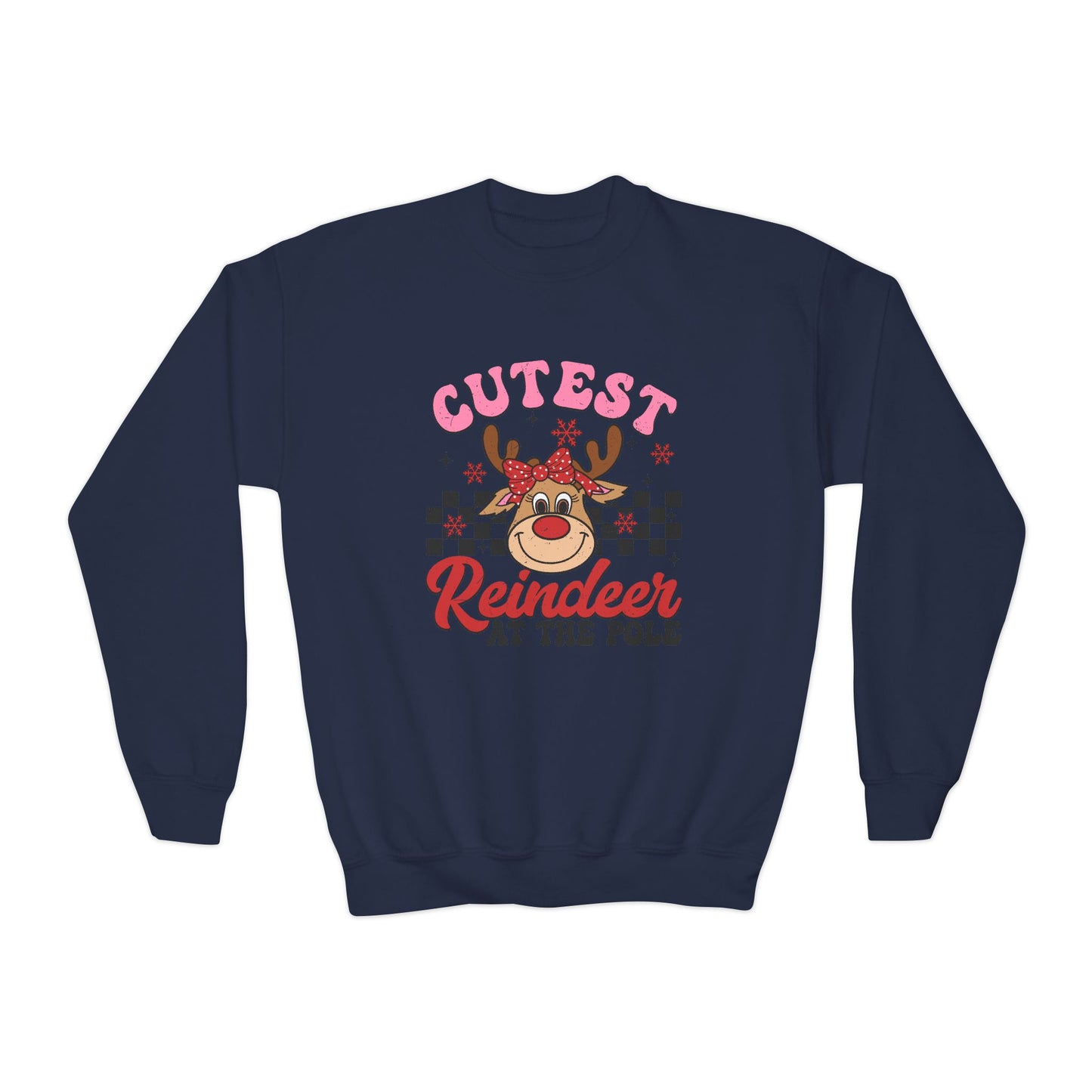 Cutest Reindeer at the Pole Youth Crewneck Sweatshirt